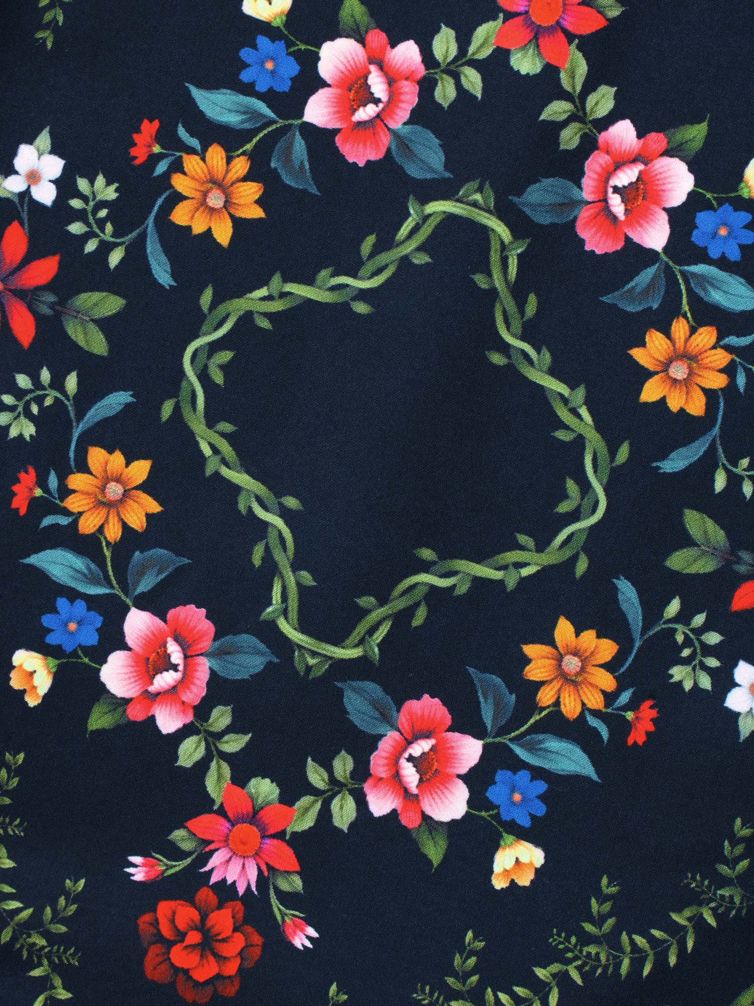 Floral Printed Heart neckline Lantern Sleeve Dress - Image 8