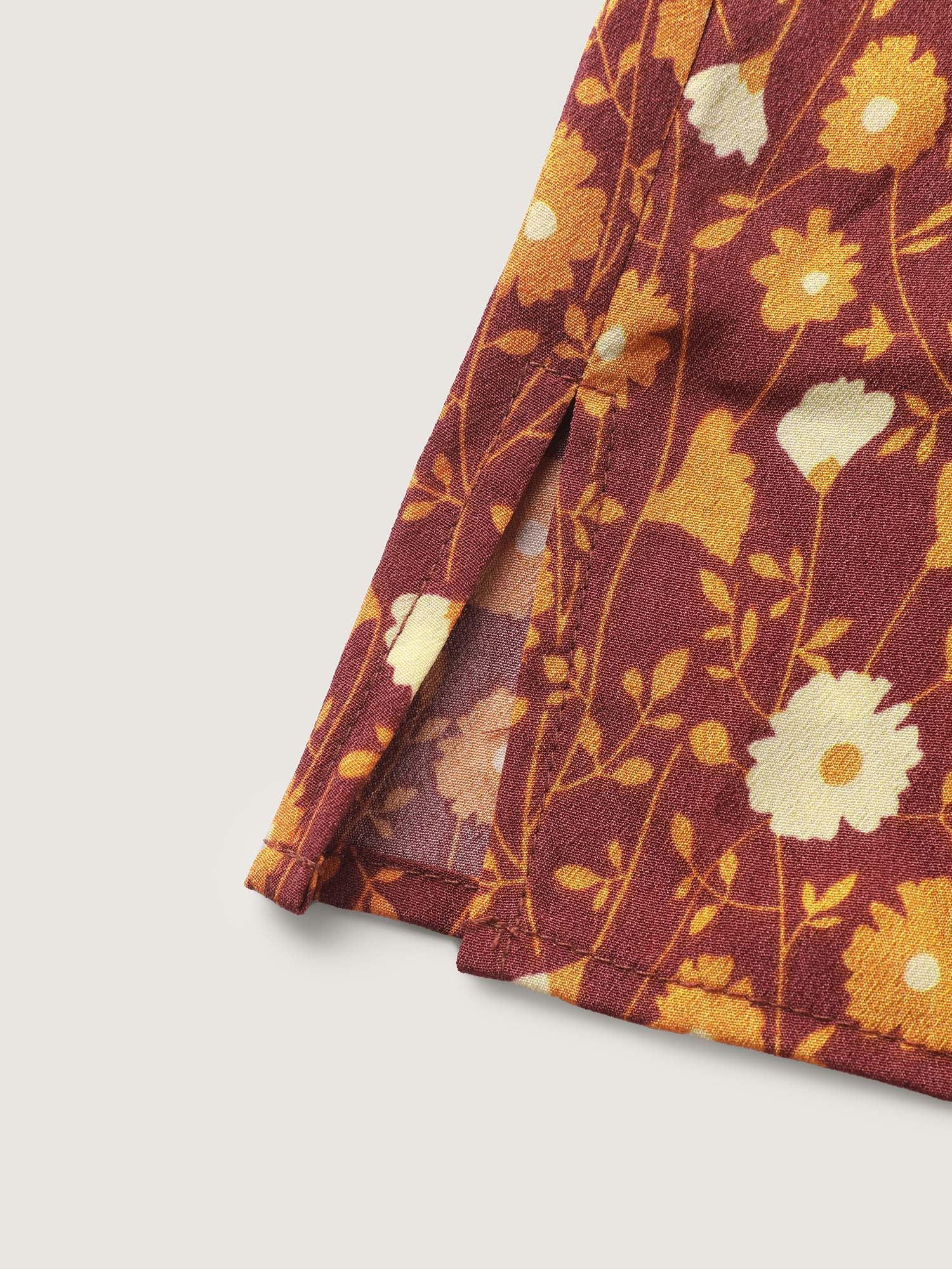 Floral Printed Layered Ruffled Sleeve Blouse - Image 6