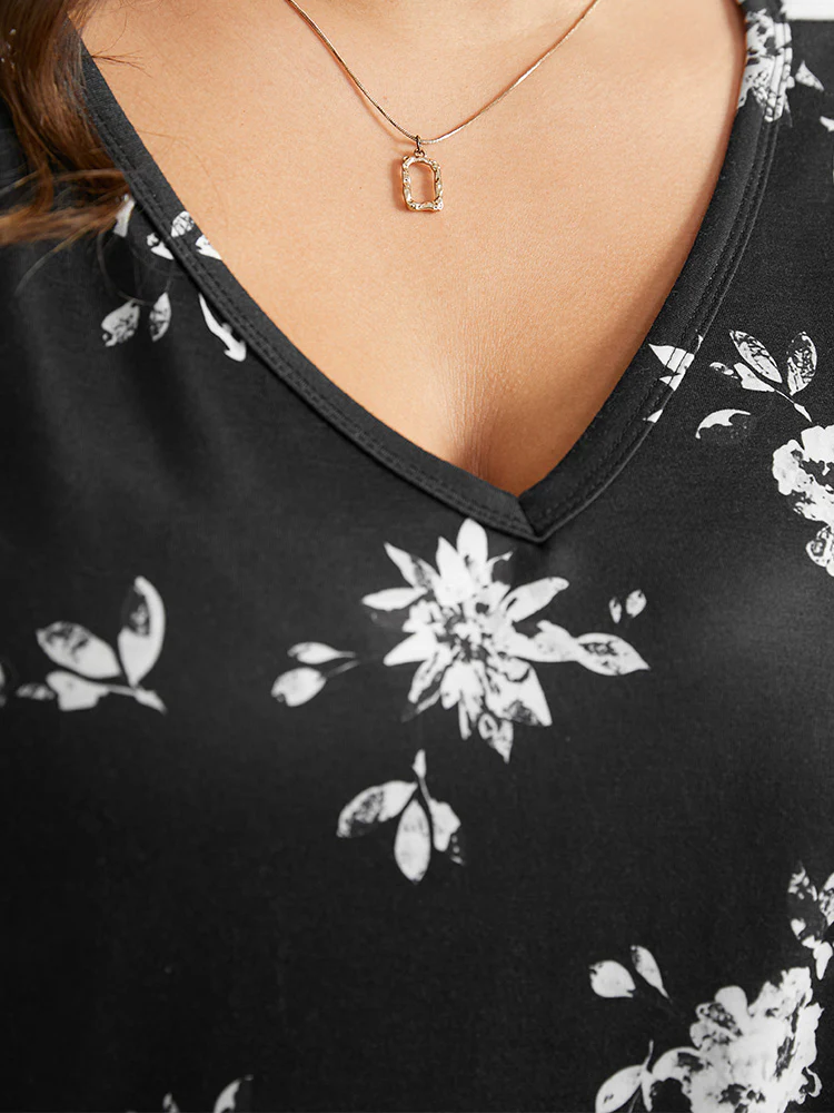 Floral Raglan Sleeve Contrast Trim Sweatshirt - Image 6