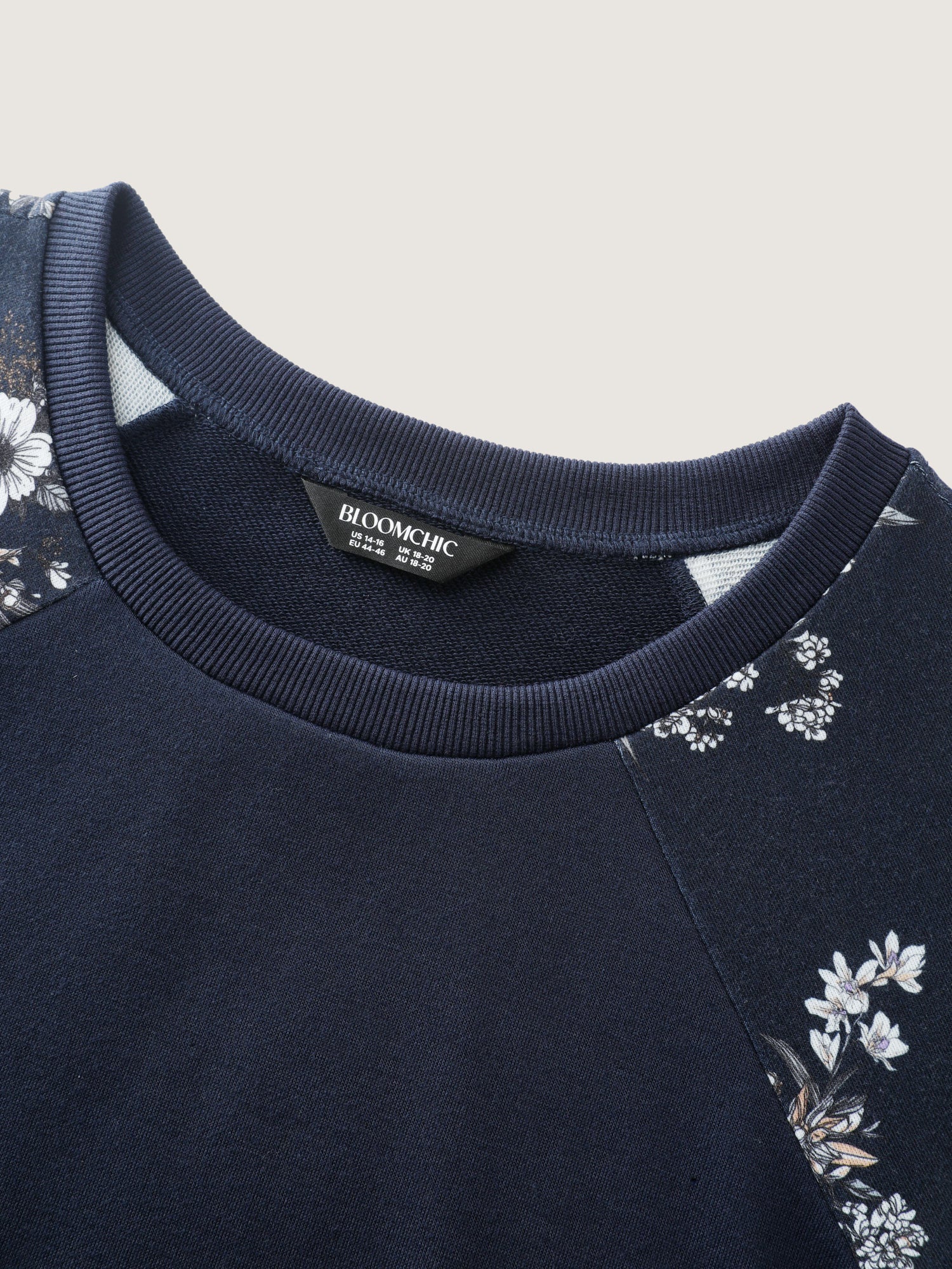 Floral Raglan Sleeve Plain Sweatshirt - Image 5
