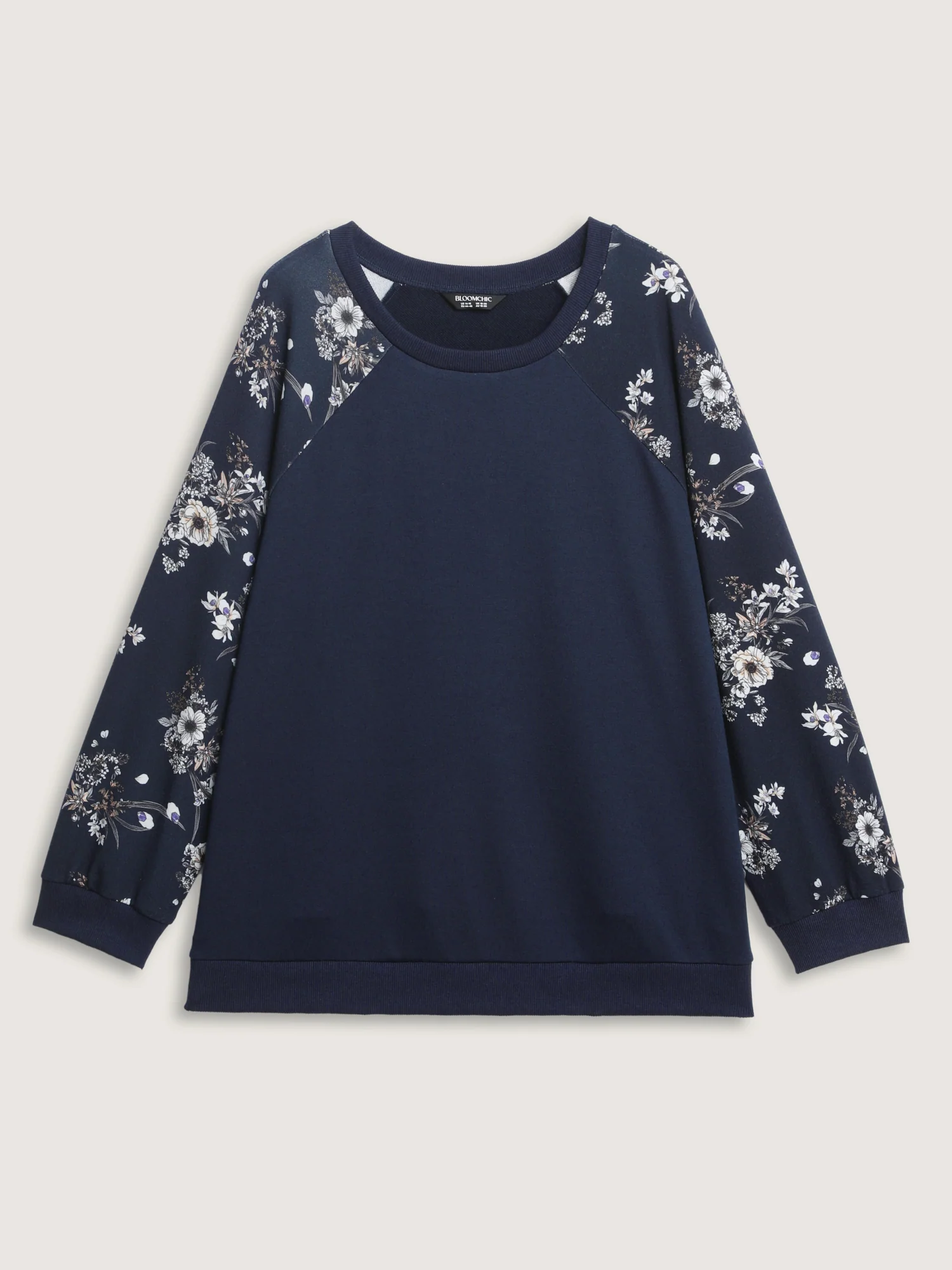 Floral Raglan Sleeve Plain Sweatshirt - Image 7