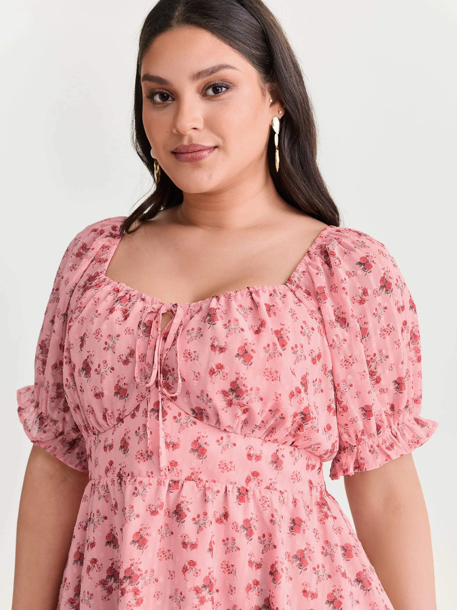 Floral Romance Bust-Friendly Shirred Blouse - Image 2