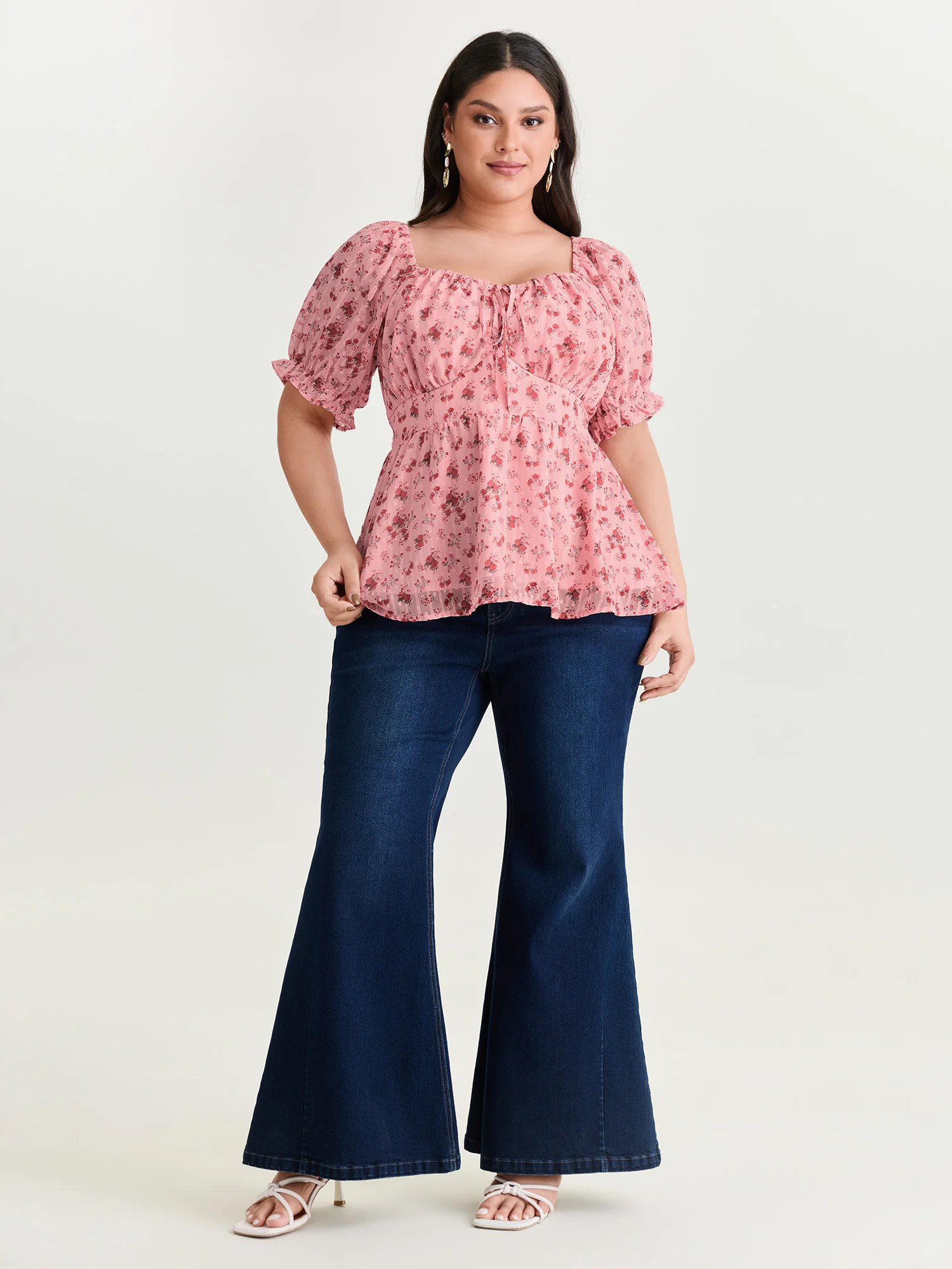 Floral Romance Bust-Friendly Shirred Blouse - Image 3