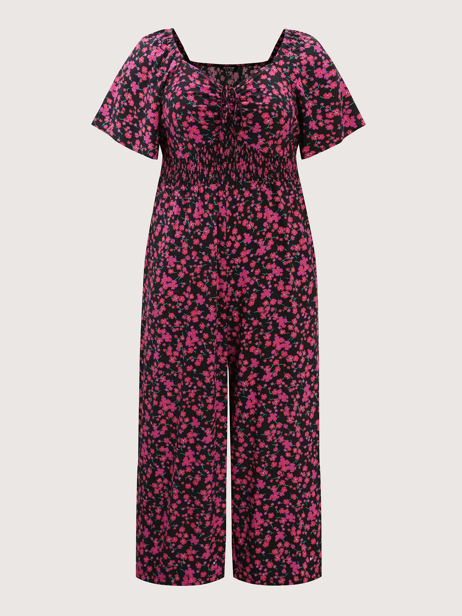 Floral Romance Shirred Waist Jumpsuit - Image 8