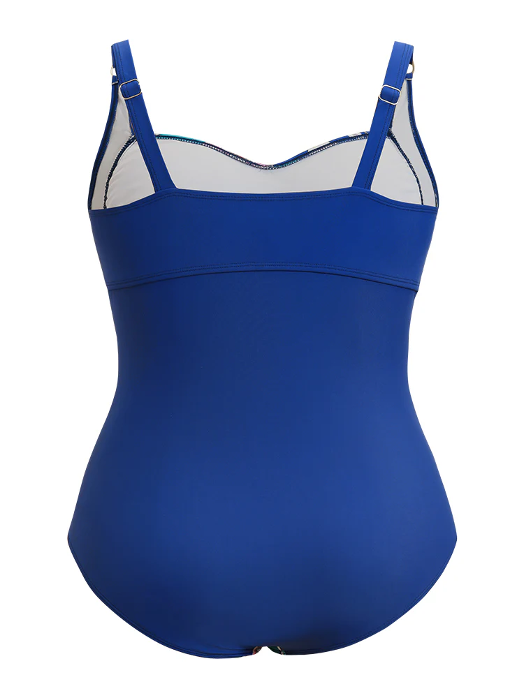 Floral Ruched Crossover Front Sculpt Waist One Piece Swimsuit - Image 8