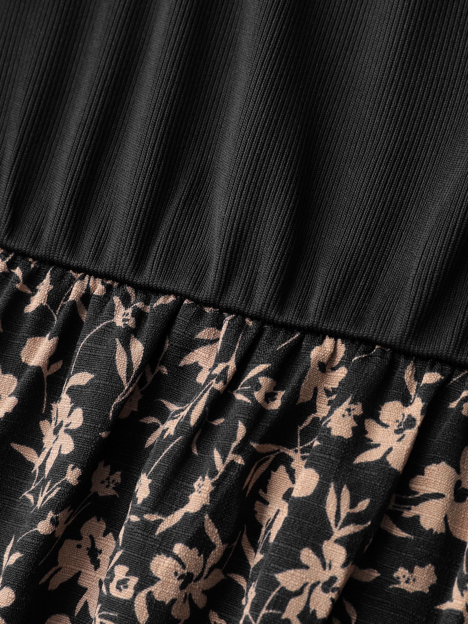 Floral Ruched Detachable Belt Maxi Dress - Image 5