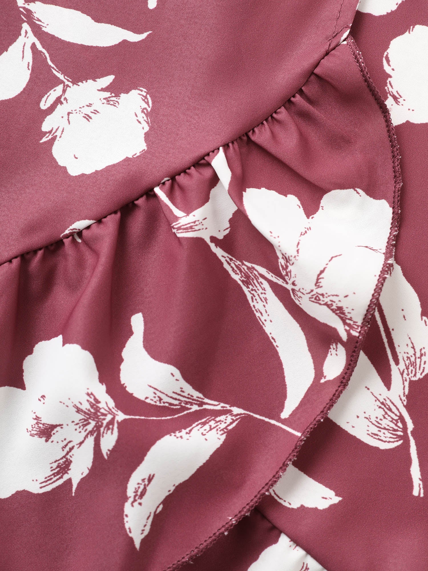 Floral Ruffle Knot Side Wrap Dress - Image 6