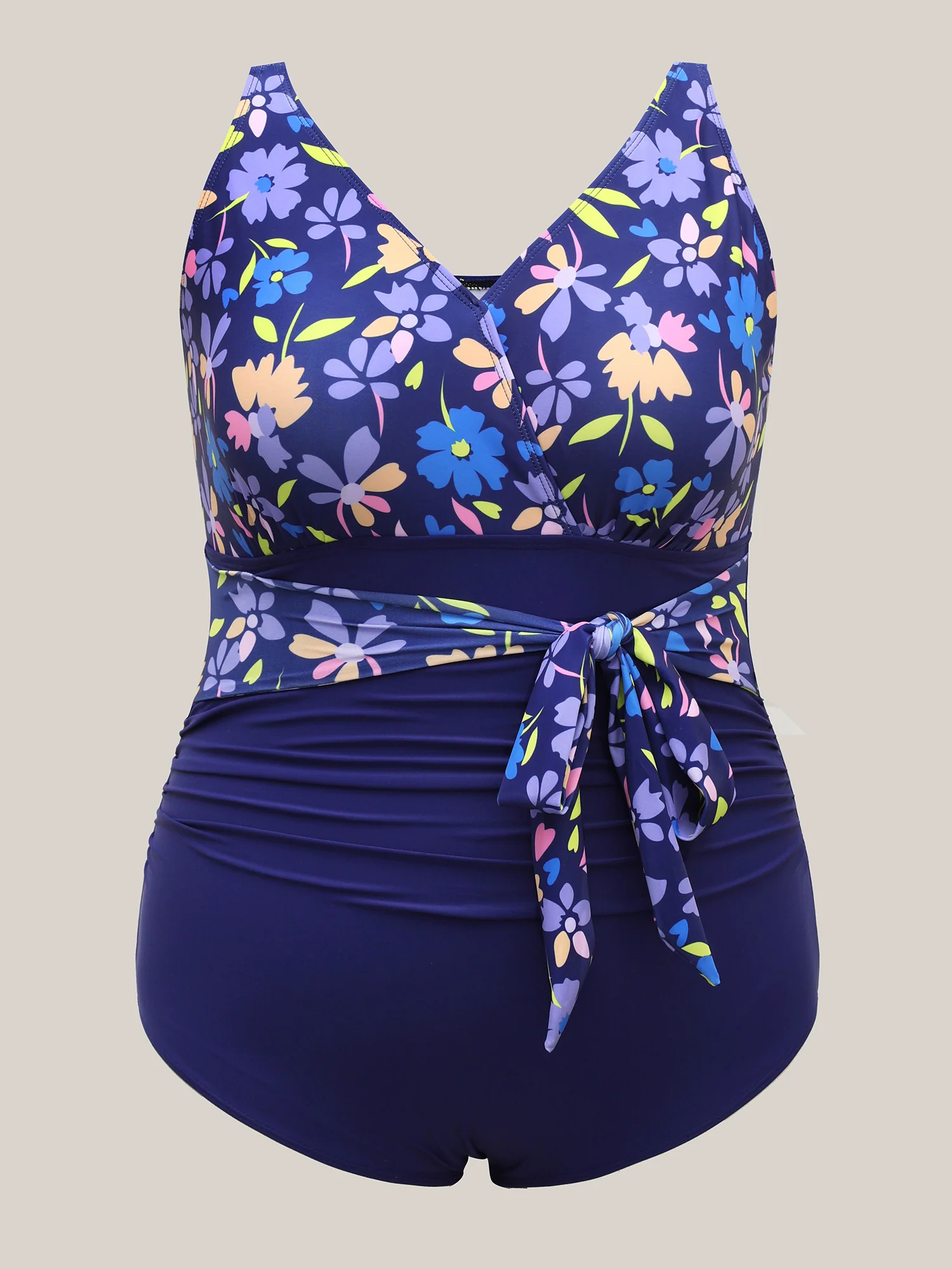 Floral Ruffled Belted One-Piece Swimsuit - Image 7