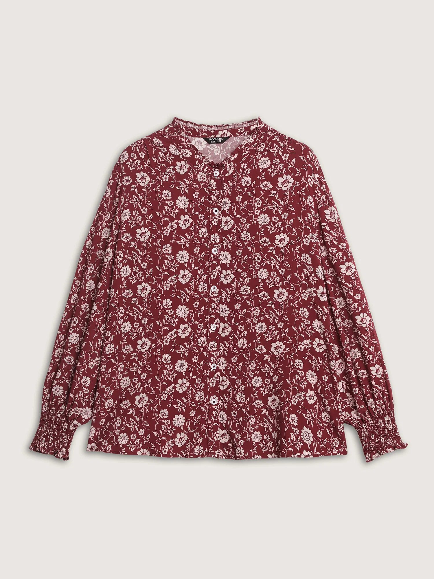 Floral Ruffled Collar Button Down Blouse - Image 7