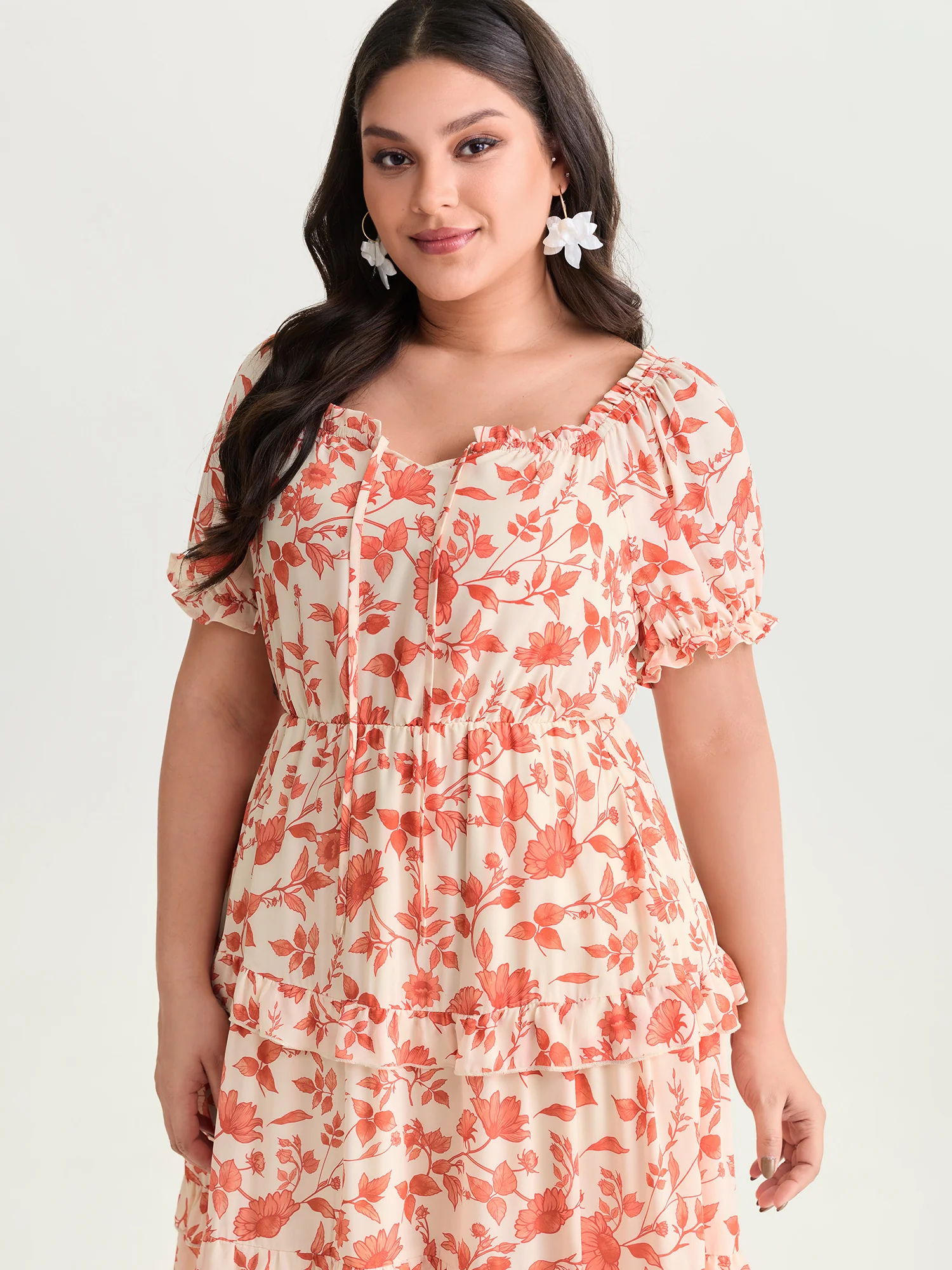 Floral Ruffled Edge Tiered Maxi Dress - Image 2