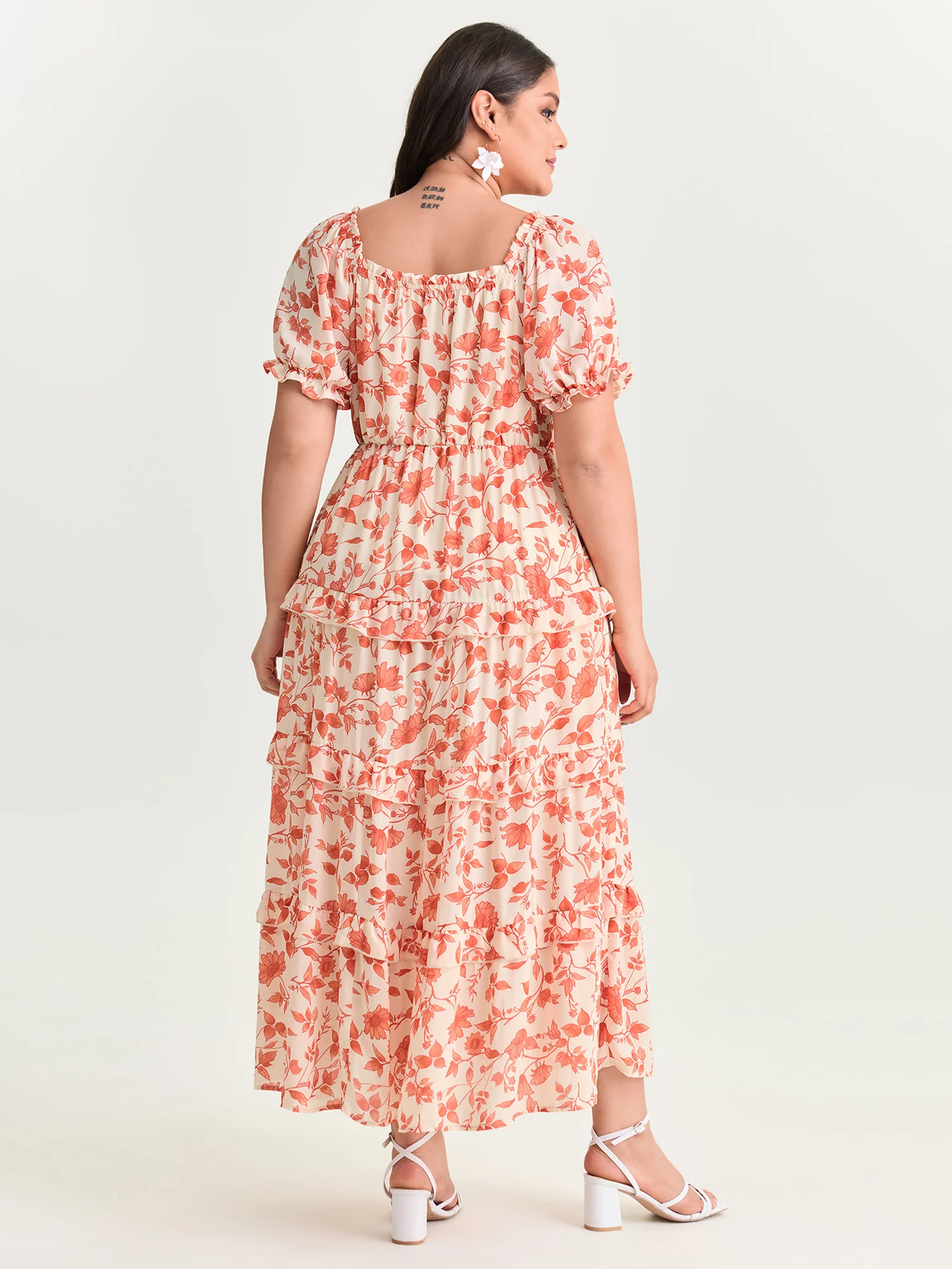 Floral Ruffled Edge Tiered Maxi Dress - Image 3