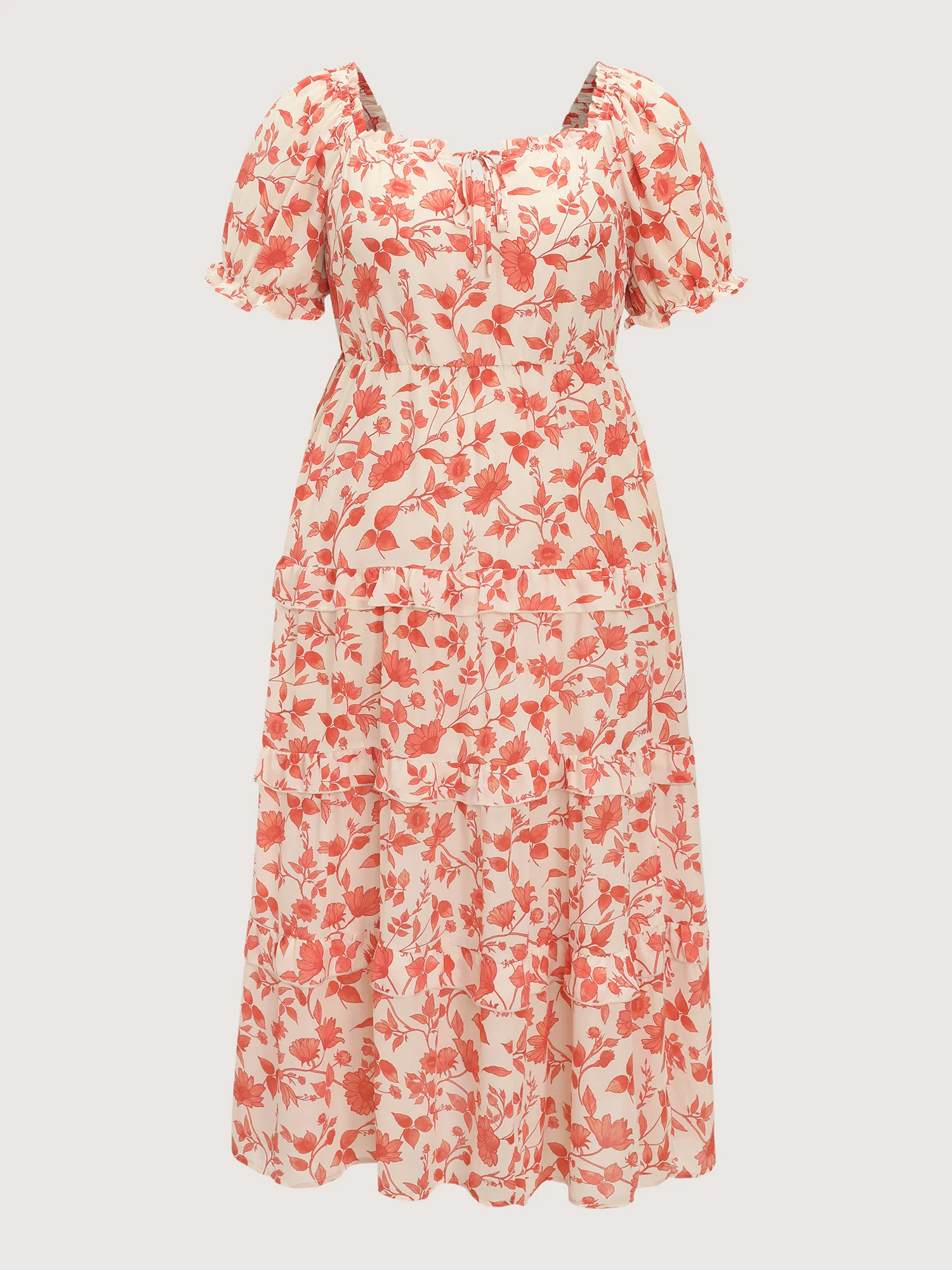 Floral Ruffled Edge Tiered Maxi Dress - Image 6