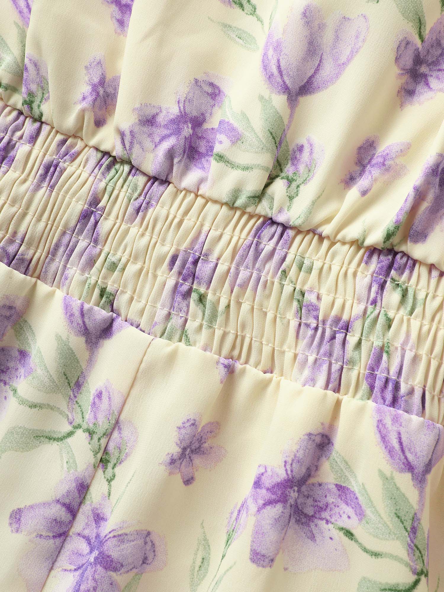 Floral Ruffles Shirred Sleeveless Midi Dress - Image 6