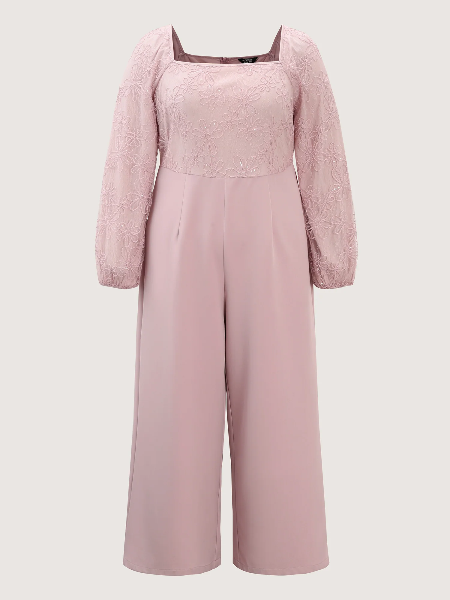 Floral Sequin Square Neck Jumpsuit - Image 7