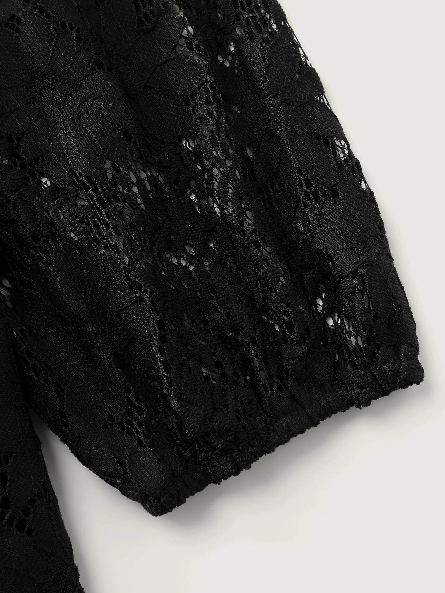 Floral Sheer Lace Waist-Tie Mini Dress - Image 6