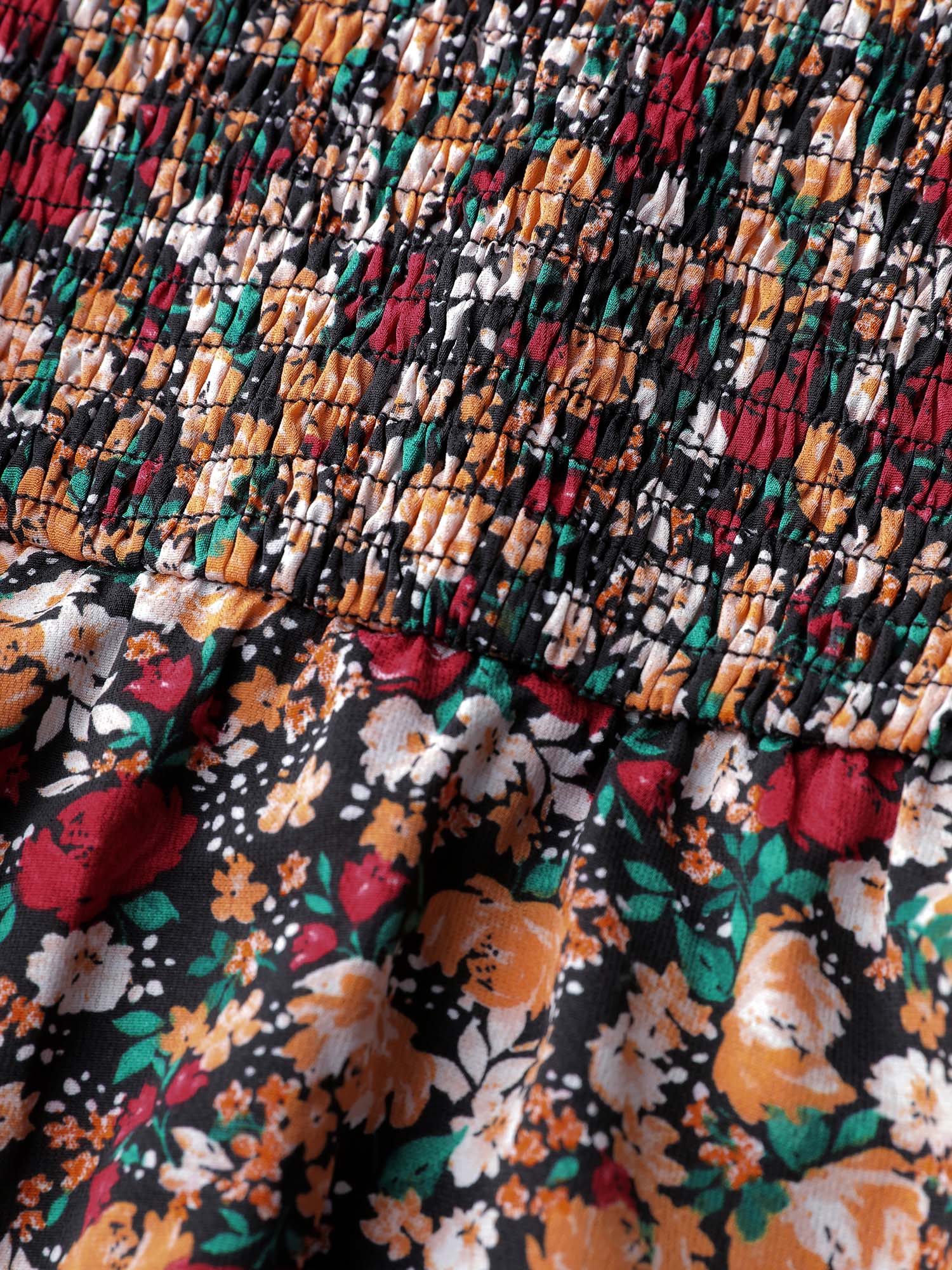 Floral Shirred Layered Skirt Mini Dress - Image 7