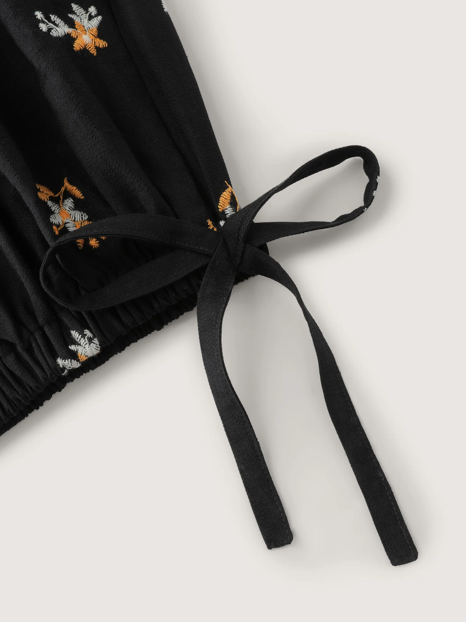 Floral Shirred Tie Square Neck Jumpsuit - Image 6