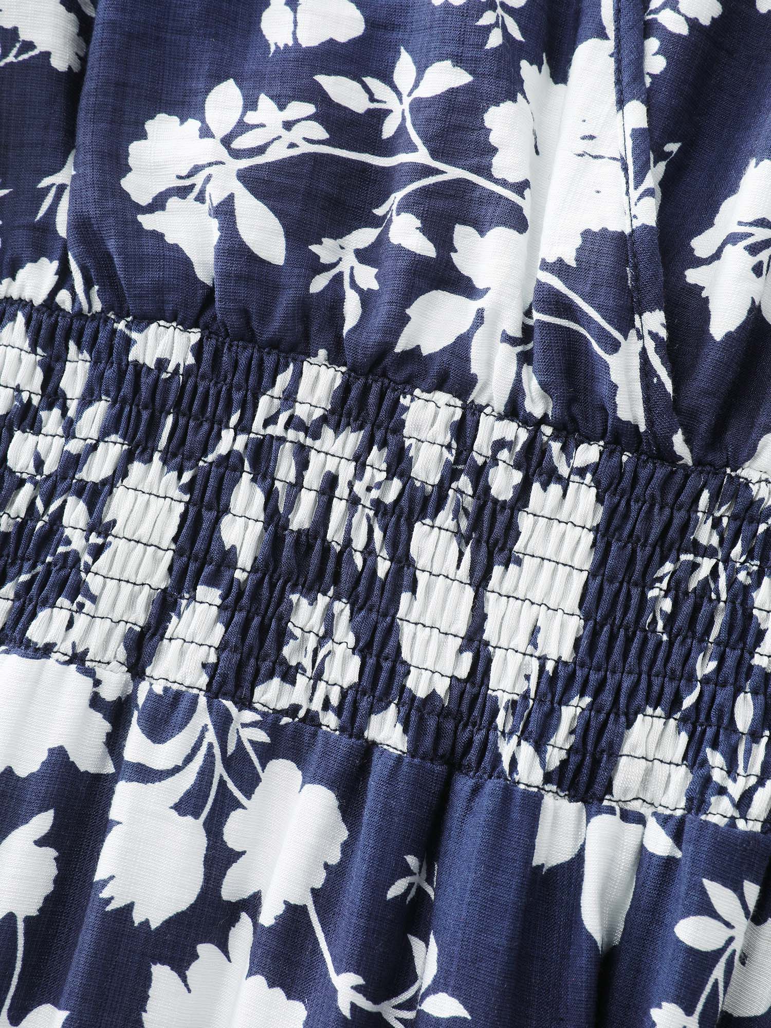 Floral Shirred Waist Pockets Maxi Dress - Image 6