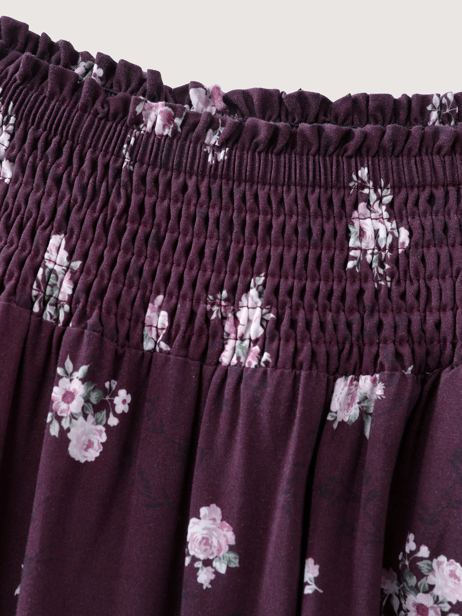 Floral Shirred Waist Tiered Maxi Skirt - Image 6