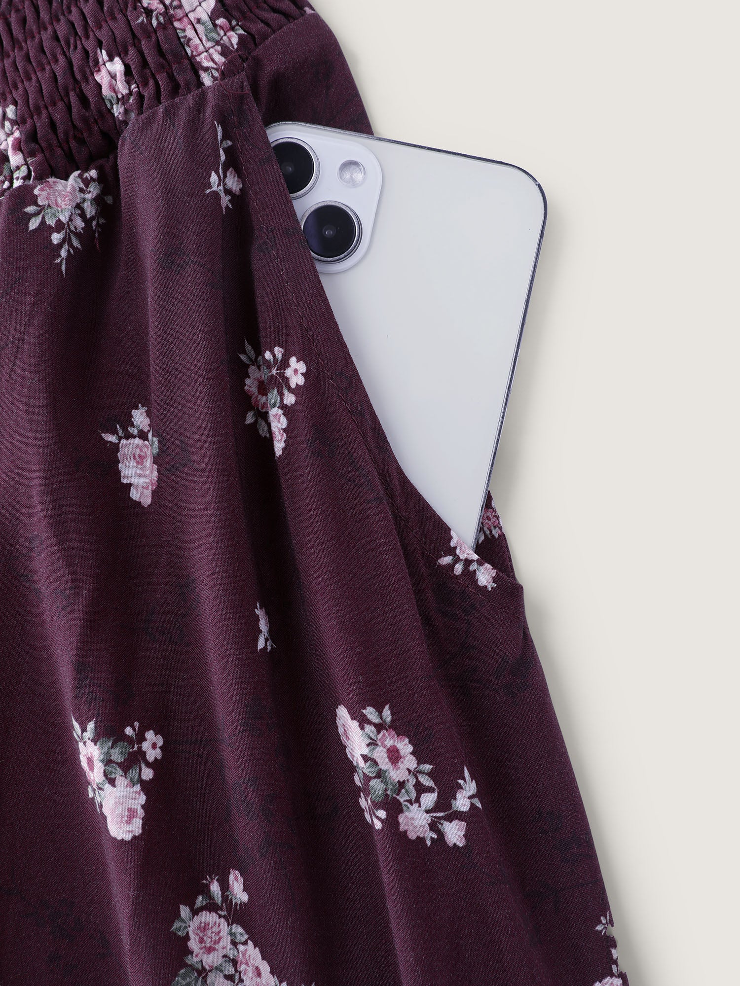 Floral Shirred Waist Tiered Maxi Skirt - Image 7