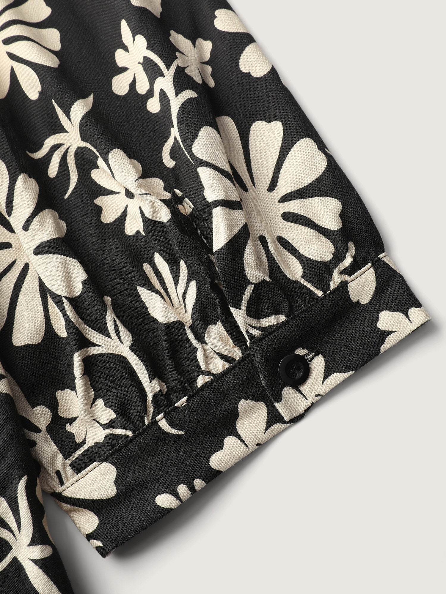 Floral Sleeve Neck-Tie A-Line Blouse - Image 6