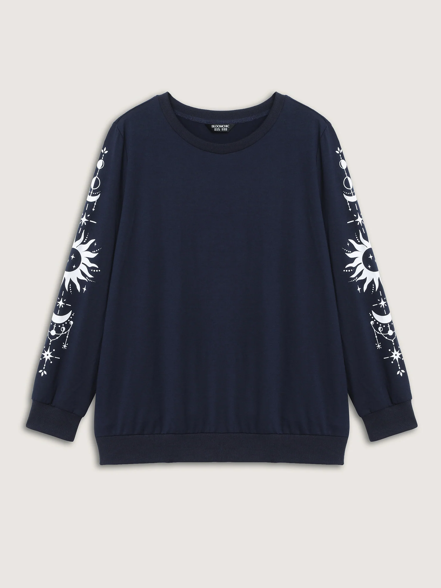 Floral Sleeve Print Contrast Sweatshirt - Image 7