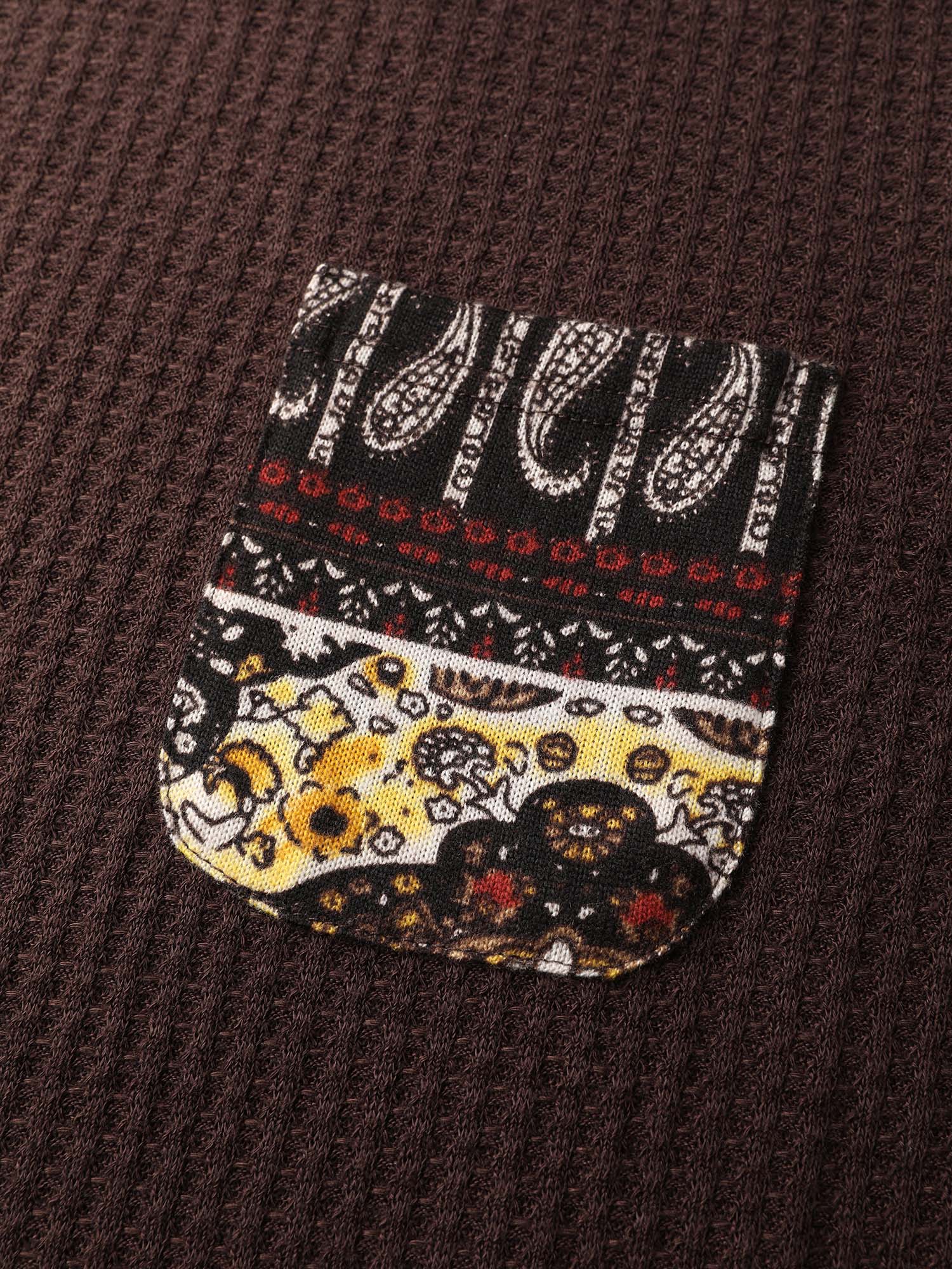 Floral Spliced Knit Textured T-Shirt - Image 5