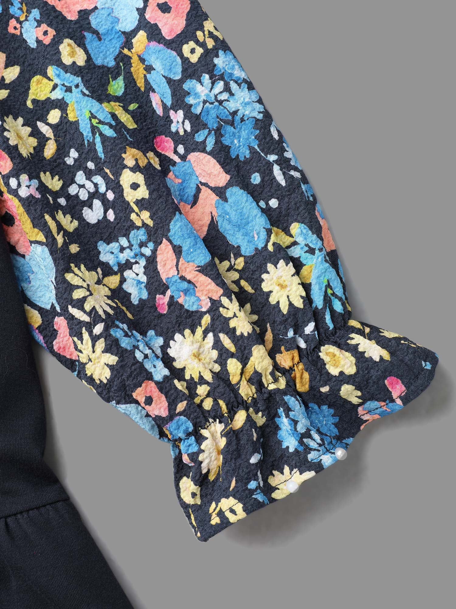 Floral Spliced Tiered Hem T-Shirt - Image 7