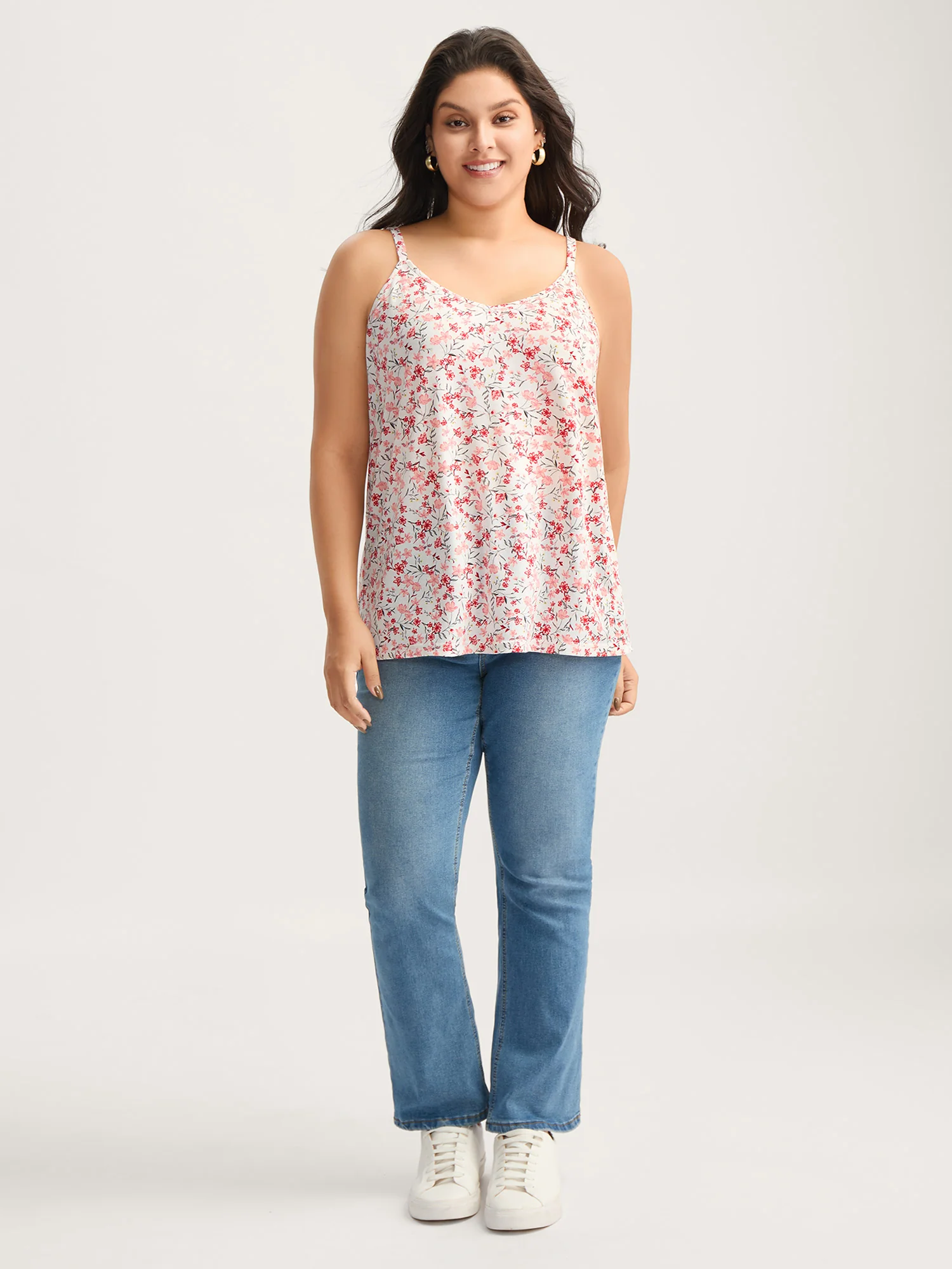 Floral Stretchy Backless Tie Tank Top - Image 3