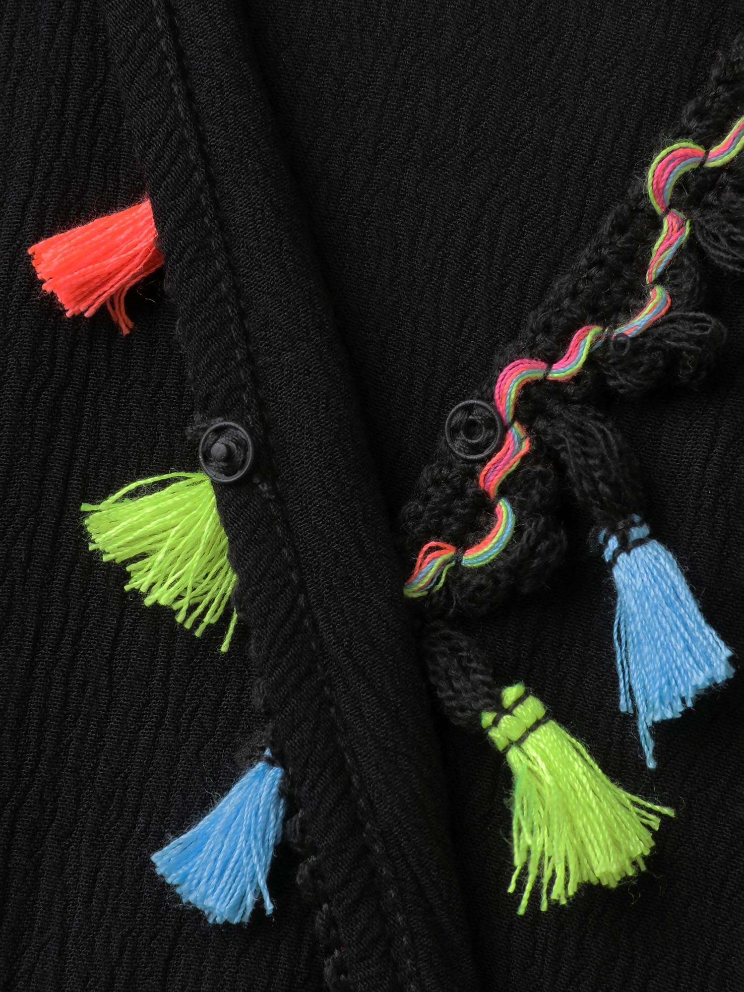Floral Stretchy Embroidery Tassels Maxi Dress - Image 5
