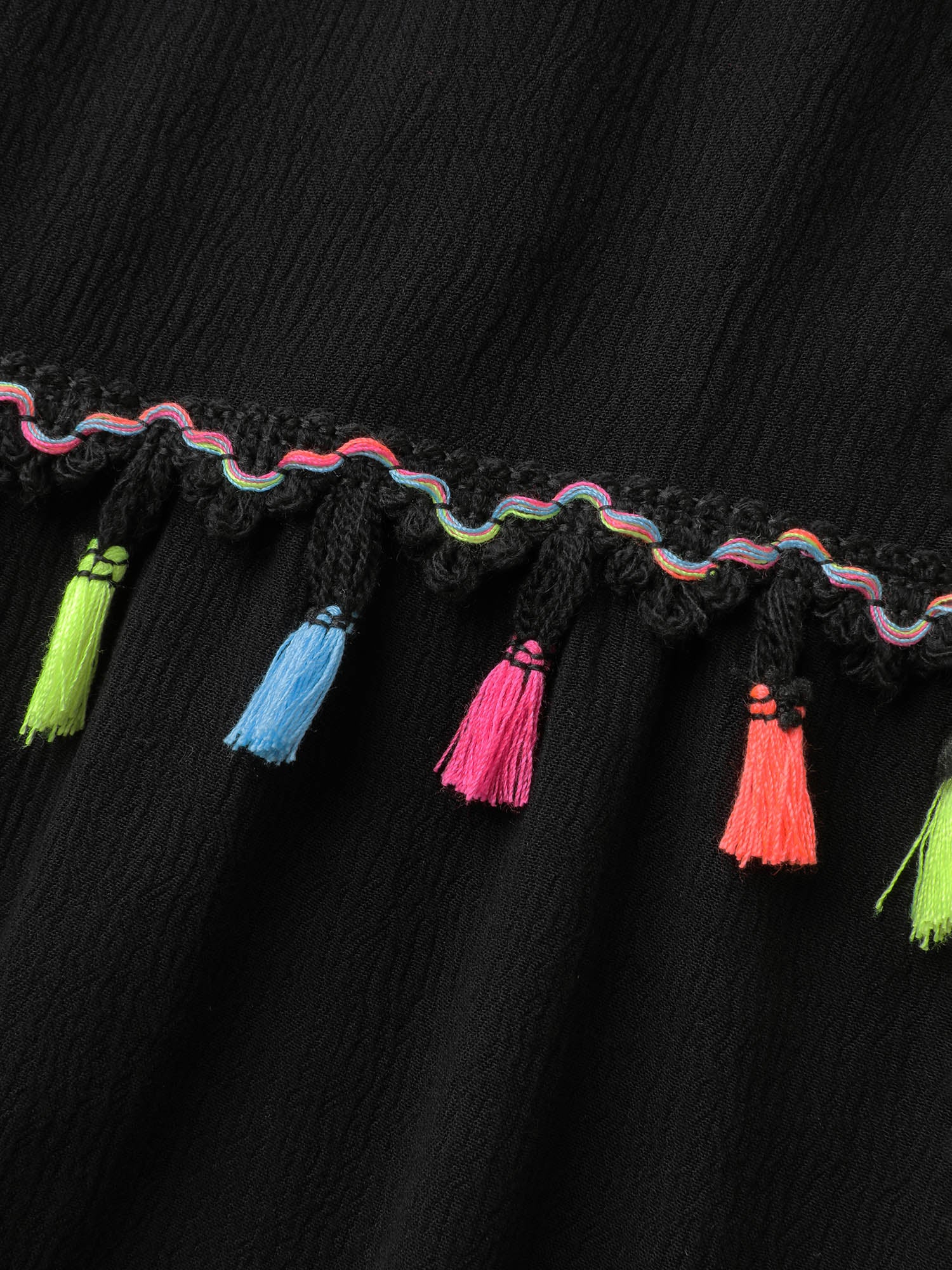 Floral Stretchy Embroidery Tassels Maxi Dress - Image 6