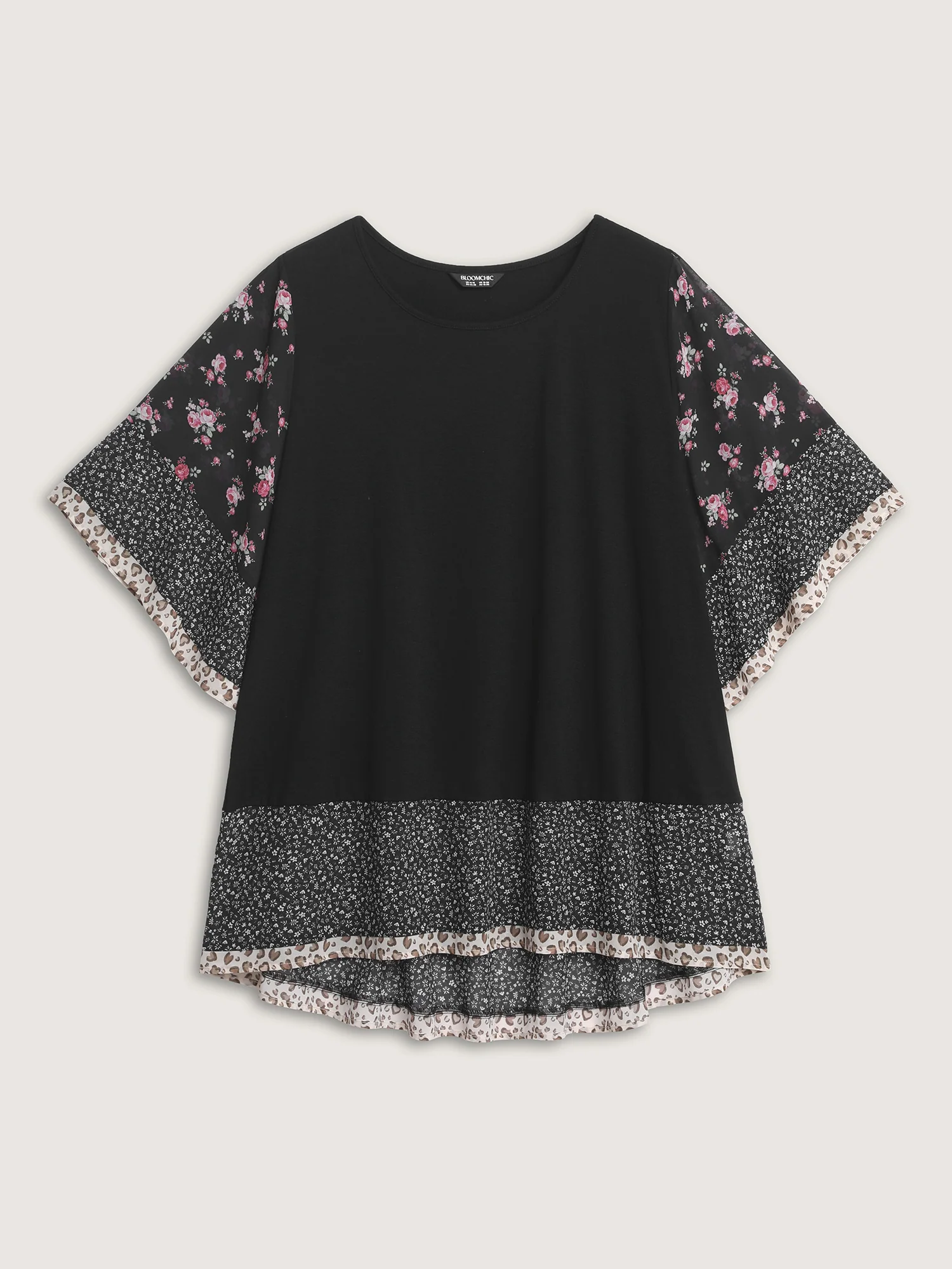 Floral Stretchy Flared Sleeve T-Shirt - Image 8