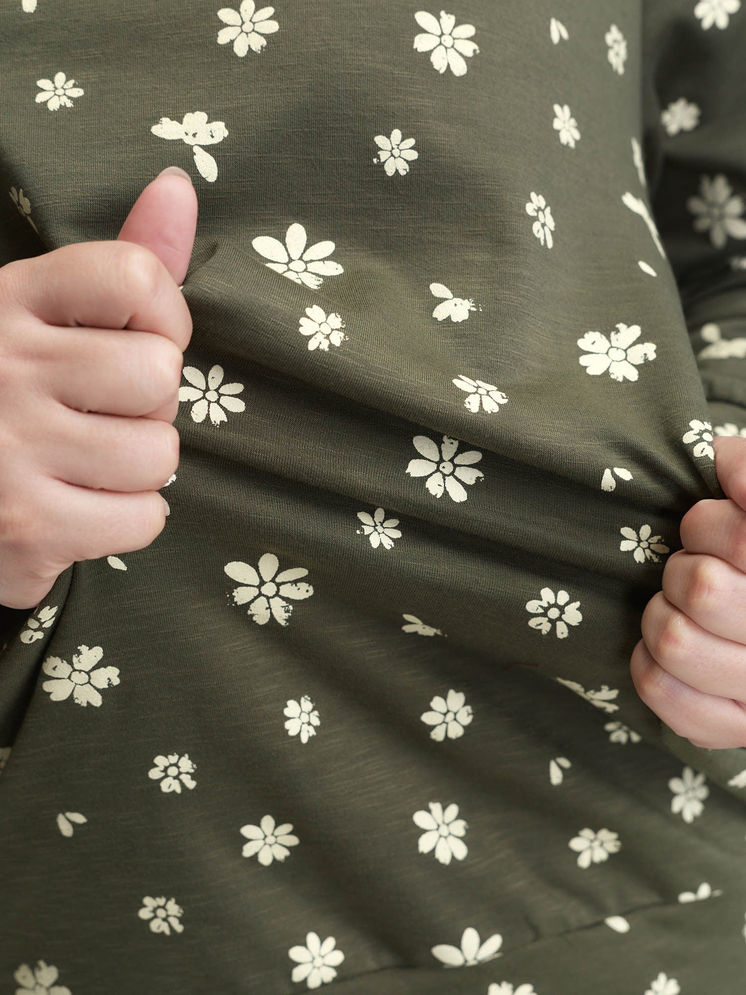 Floral Stretchy Textured Printed Sweatshirt - Image 4
