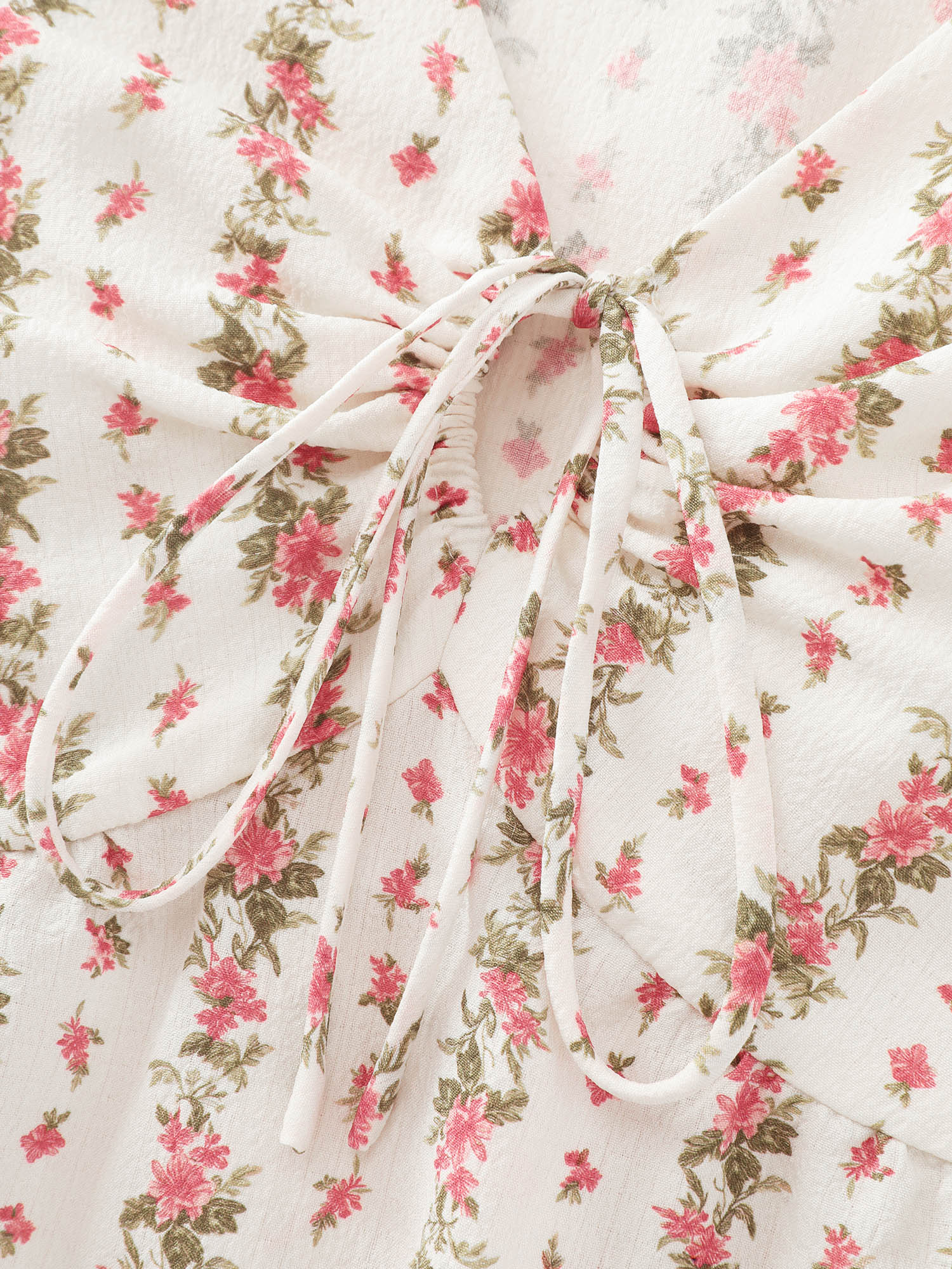 Floral Striped Adjustable Drawstring Blouse - Image 7