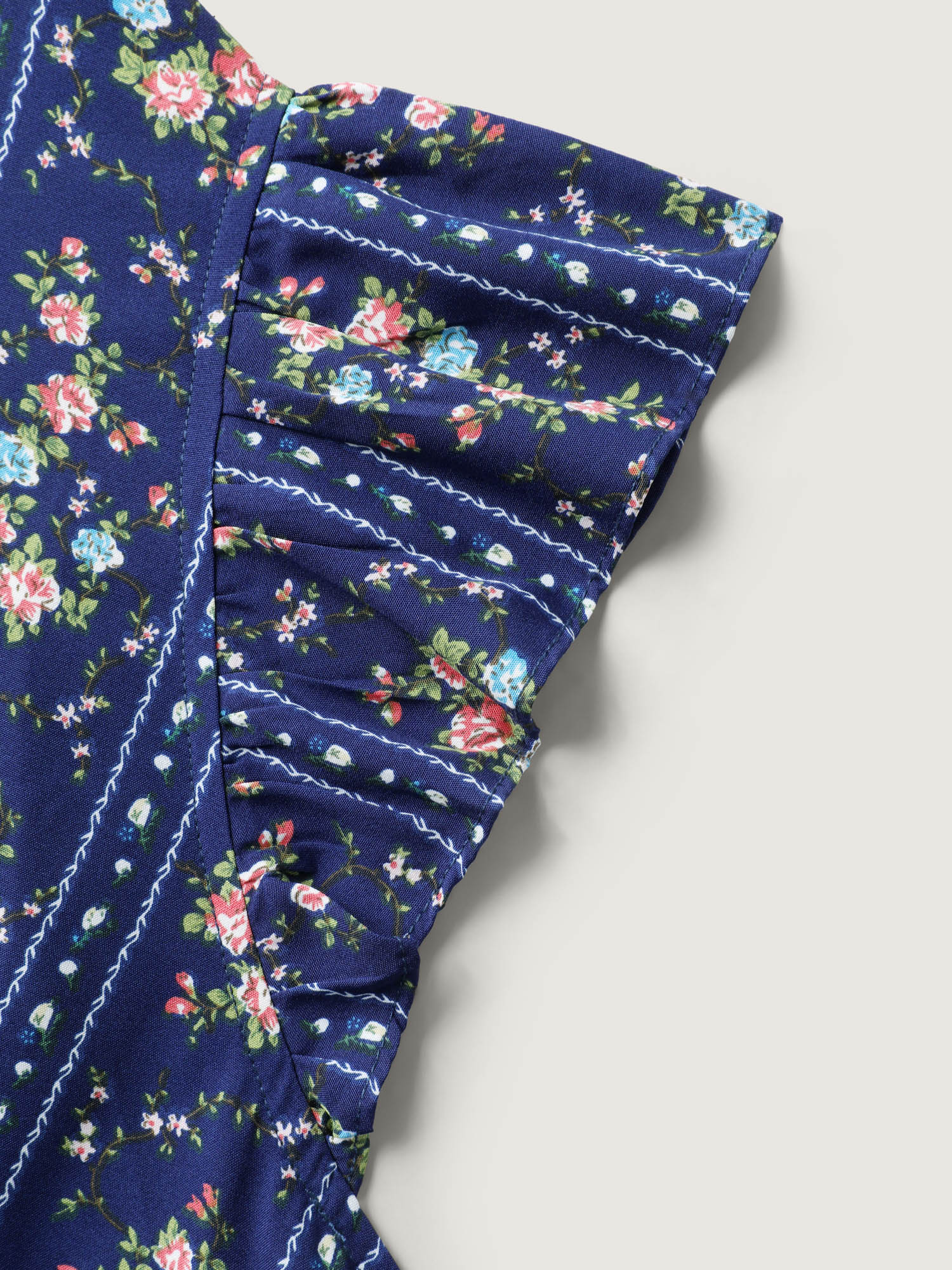 Floral Stripes Flutter Sleeve Blouse - Image 6