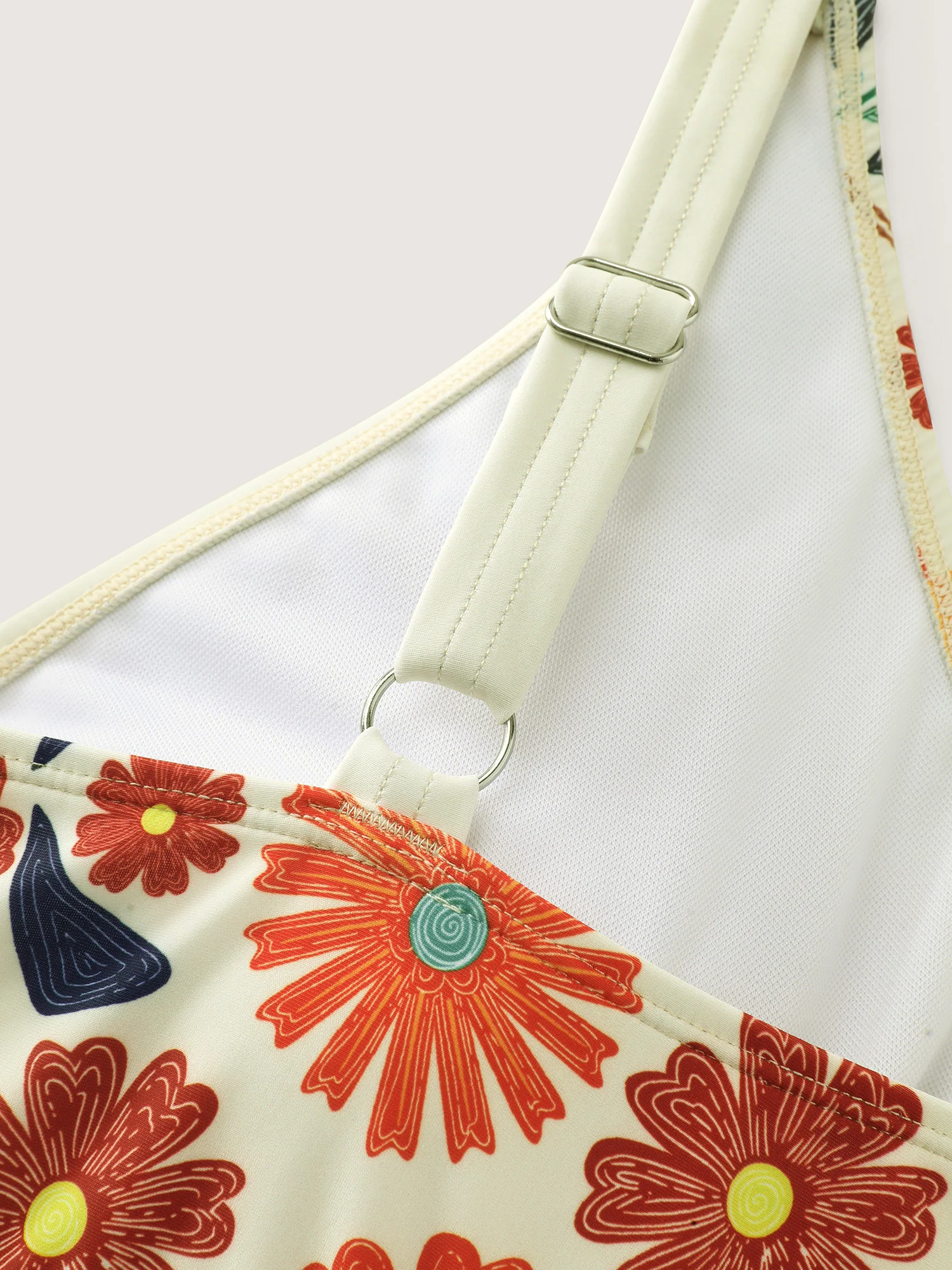 Floral Surplice Neckline Pockets Swim Dress - Image 10