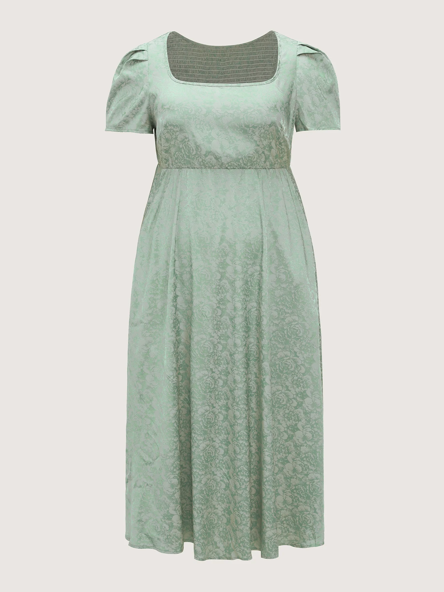 Floral Texture Square Neckline Party Maxi Dress - Image 7