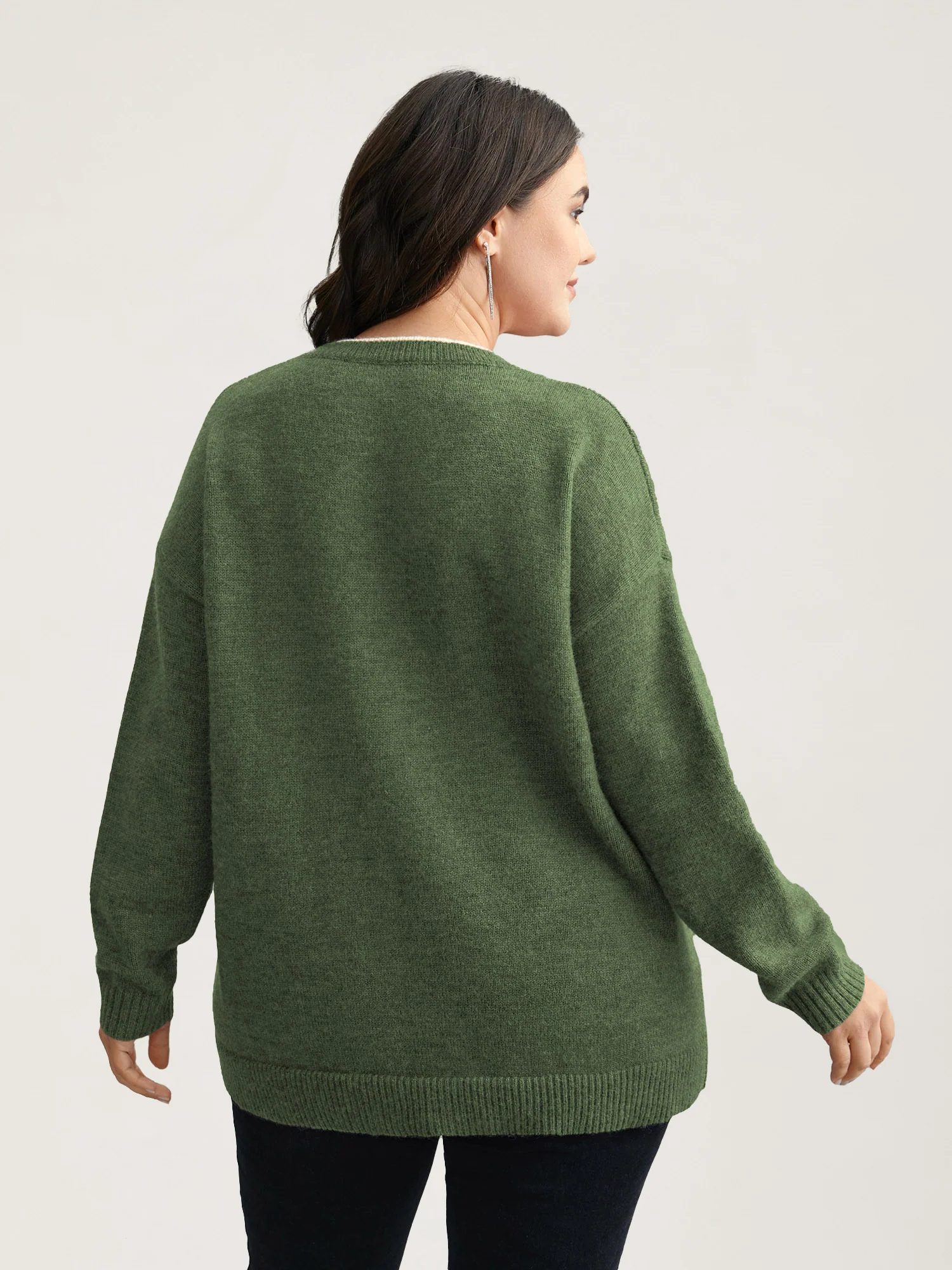 Floral Textured Crew Neck Pullover - Image 10