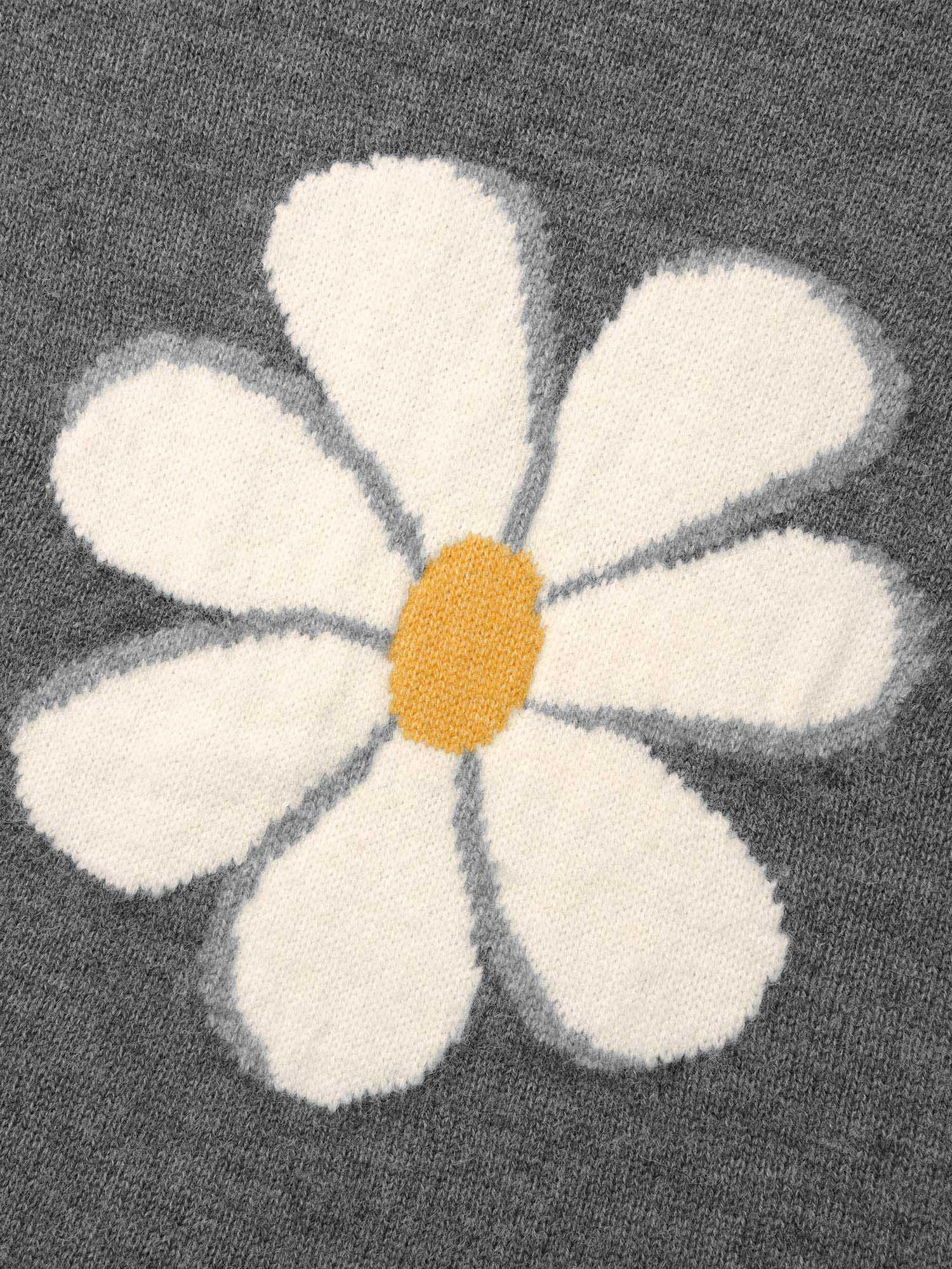 Floral Textured Crew Neck Pullover - Image 7