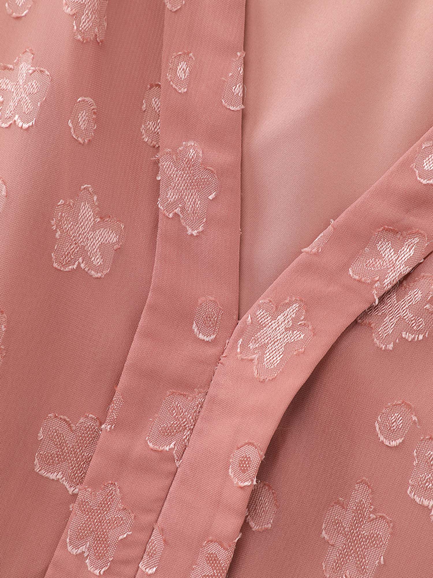 Floral Textured Layered Sleeve Sheer Mini Dress - Image 5