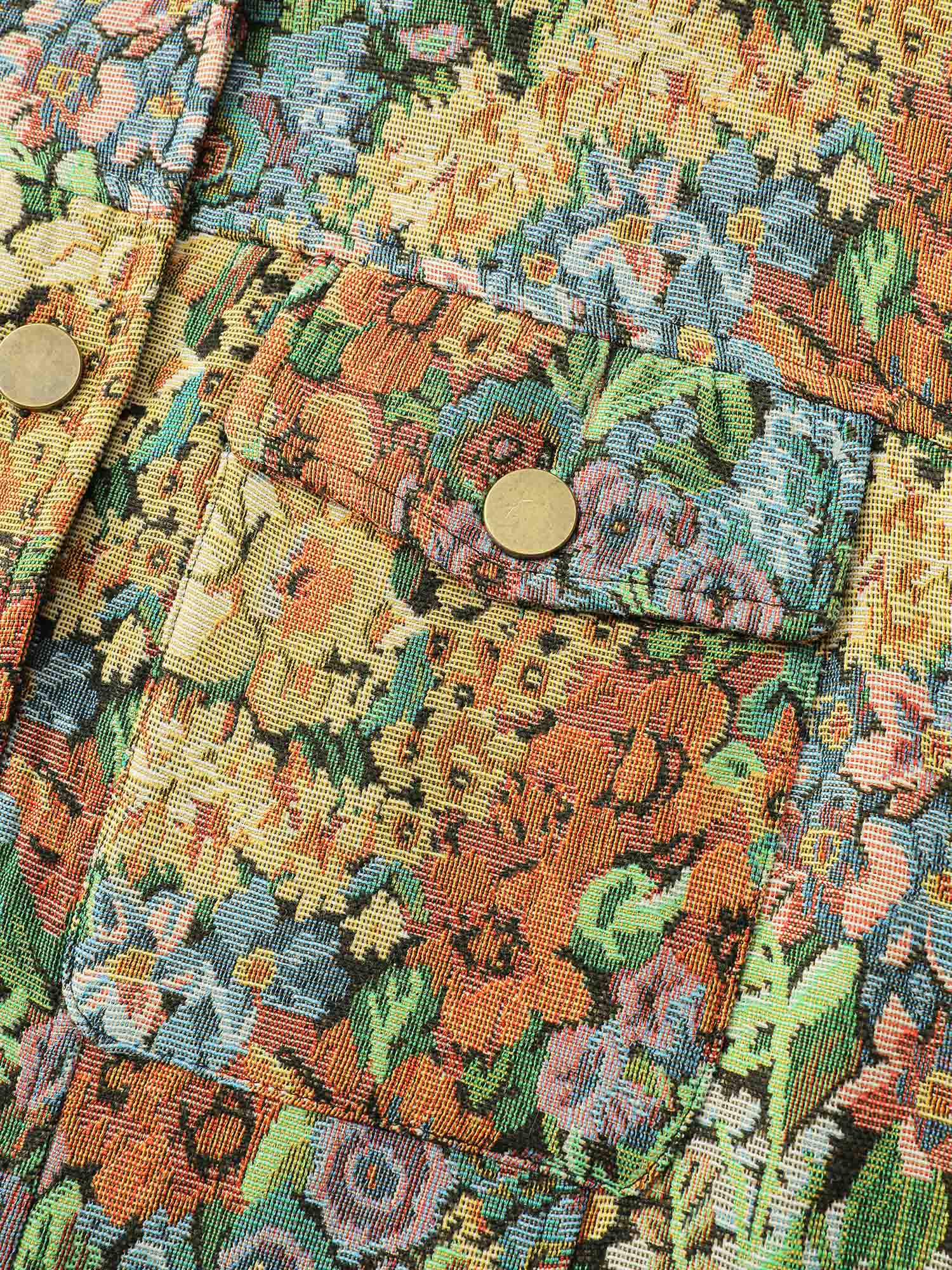 Floral Textured Lined Pockets Coat - Image 4