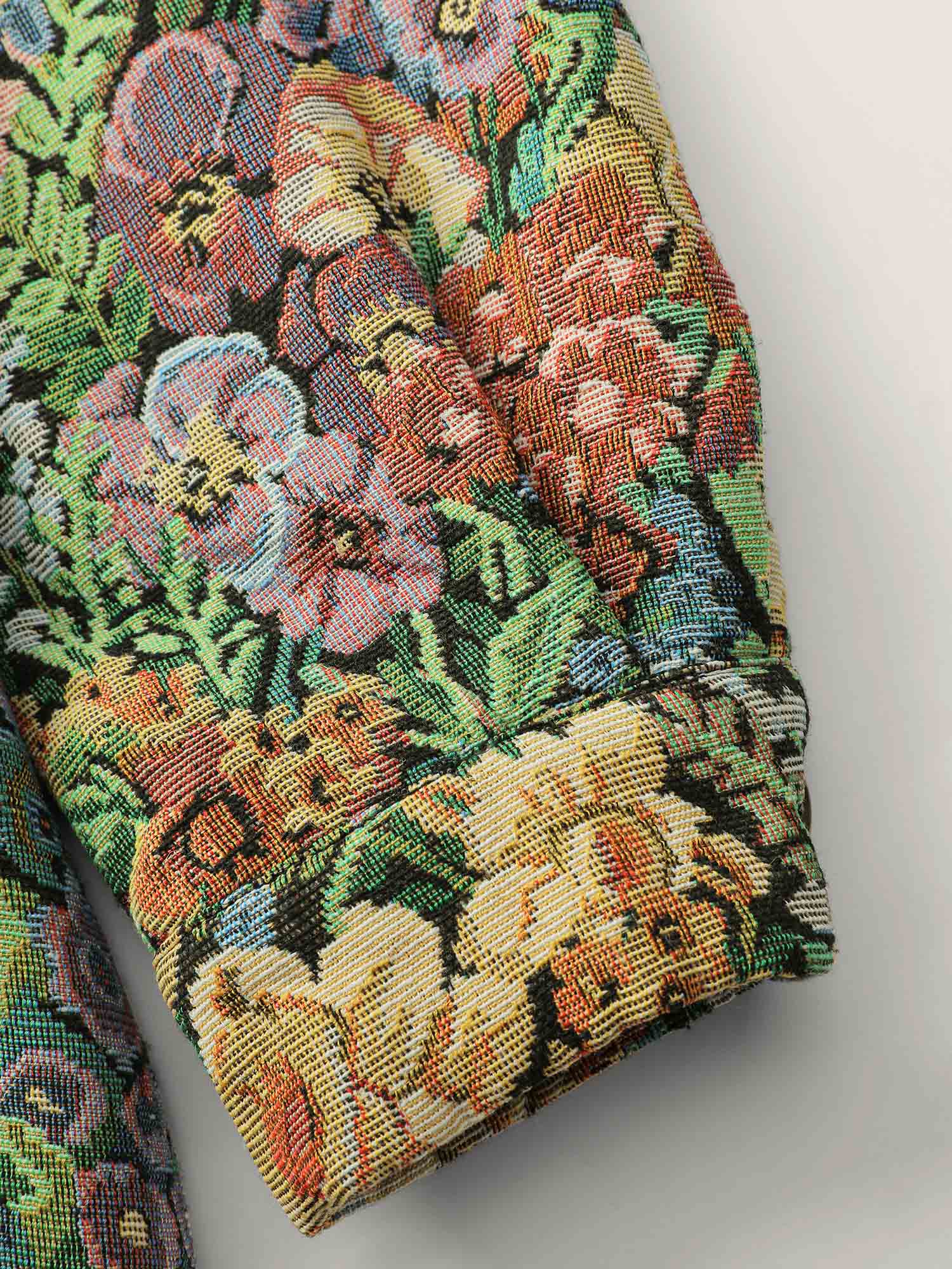 Floral Textured Lined Pockets Coat - Image 6