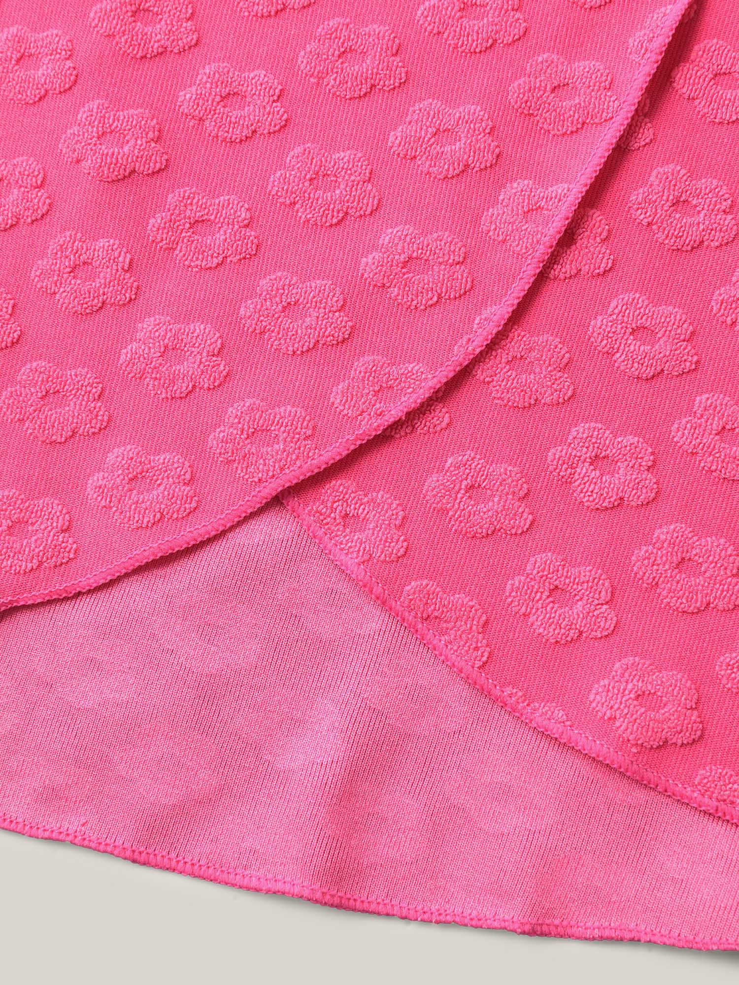 Floral Textured Overlap Split Swim Top - Image 6