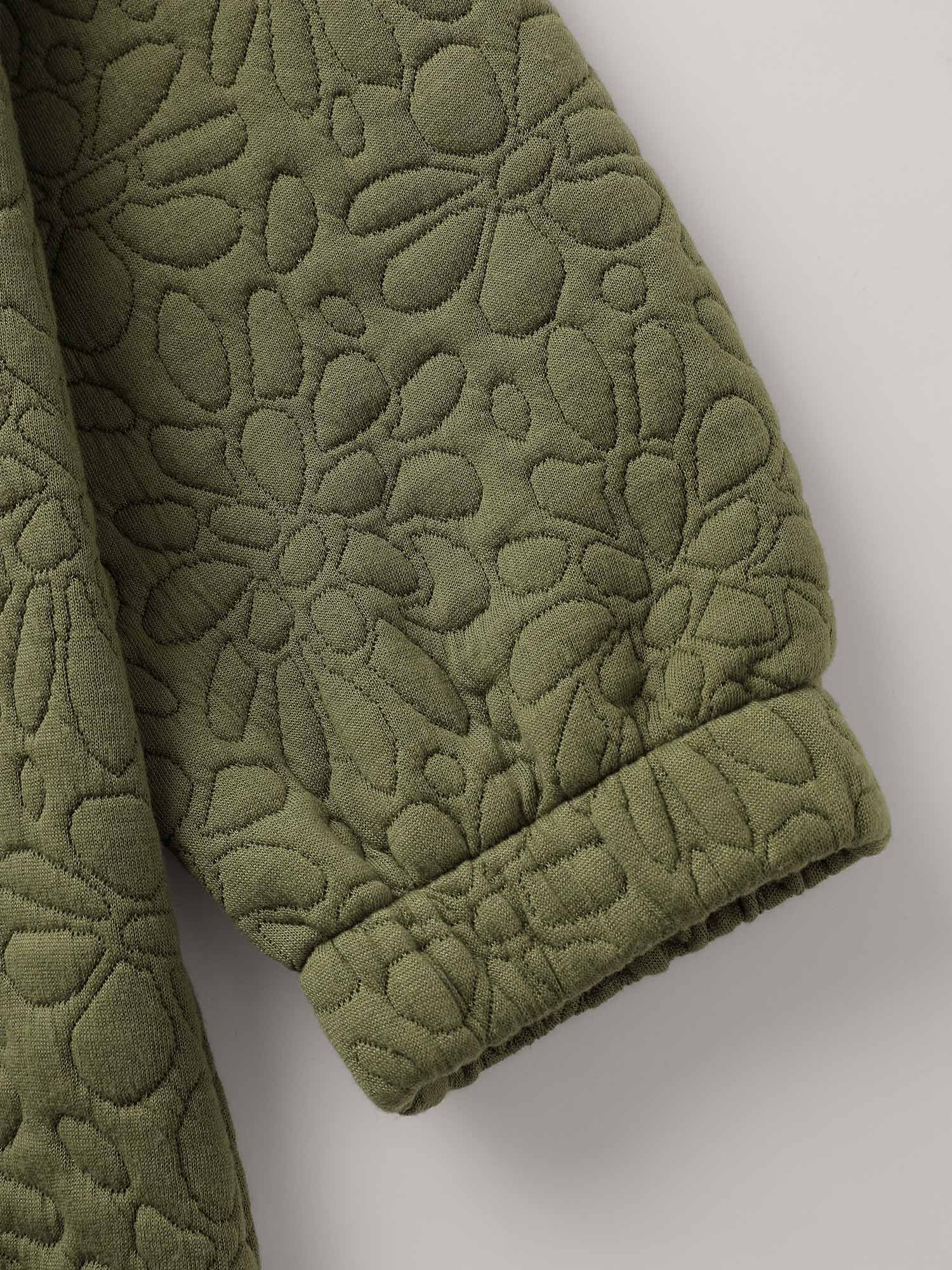 Floral Textured Zipper Front Jacket - Image 5