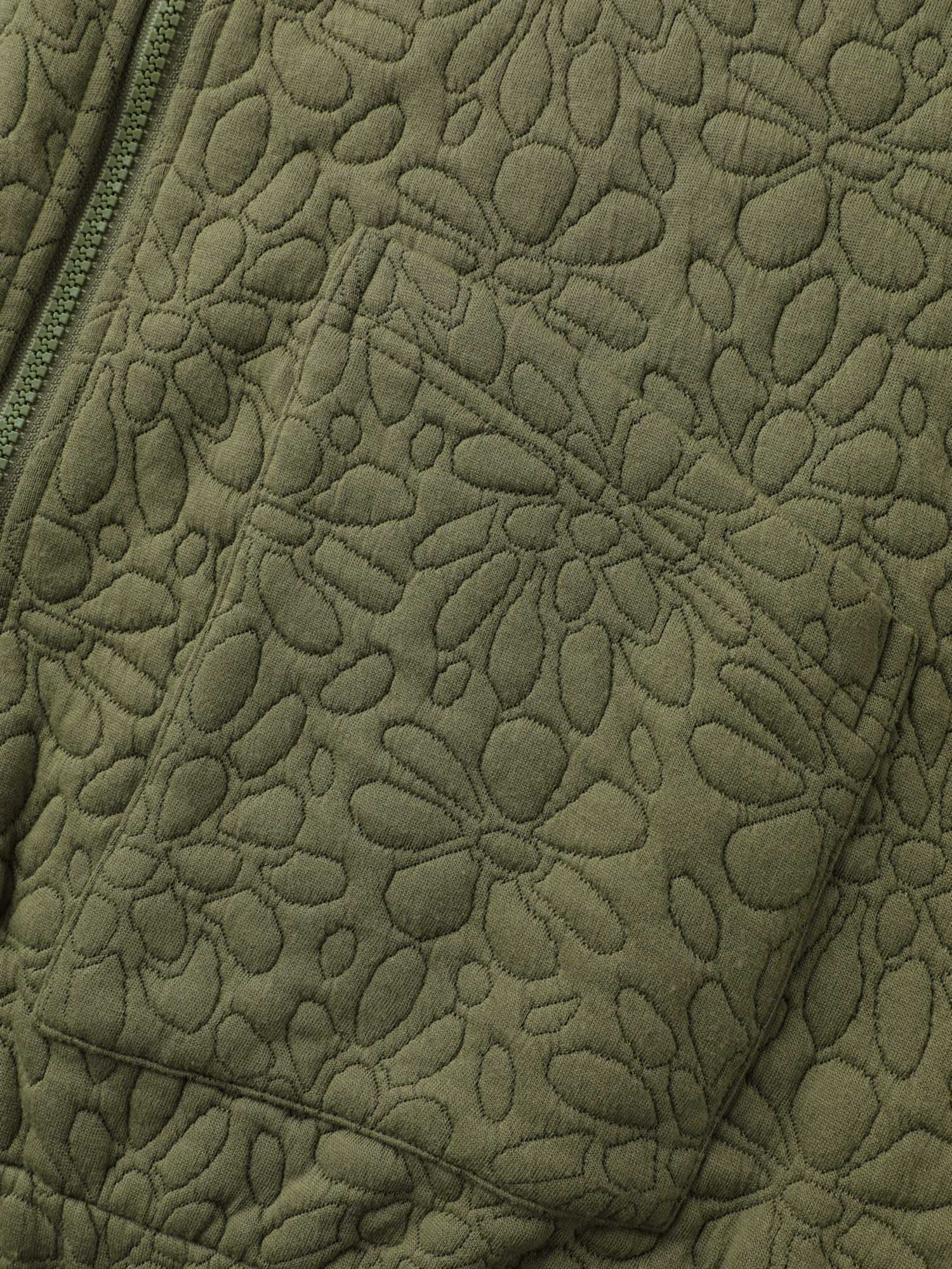 Floral Textured Zipper Front Jacket - Image 7