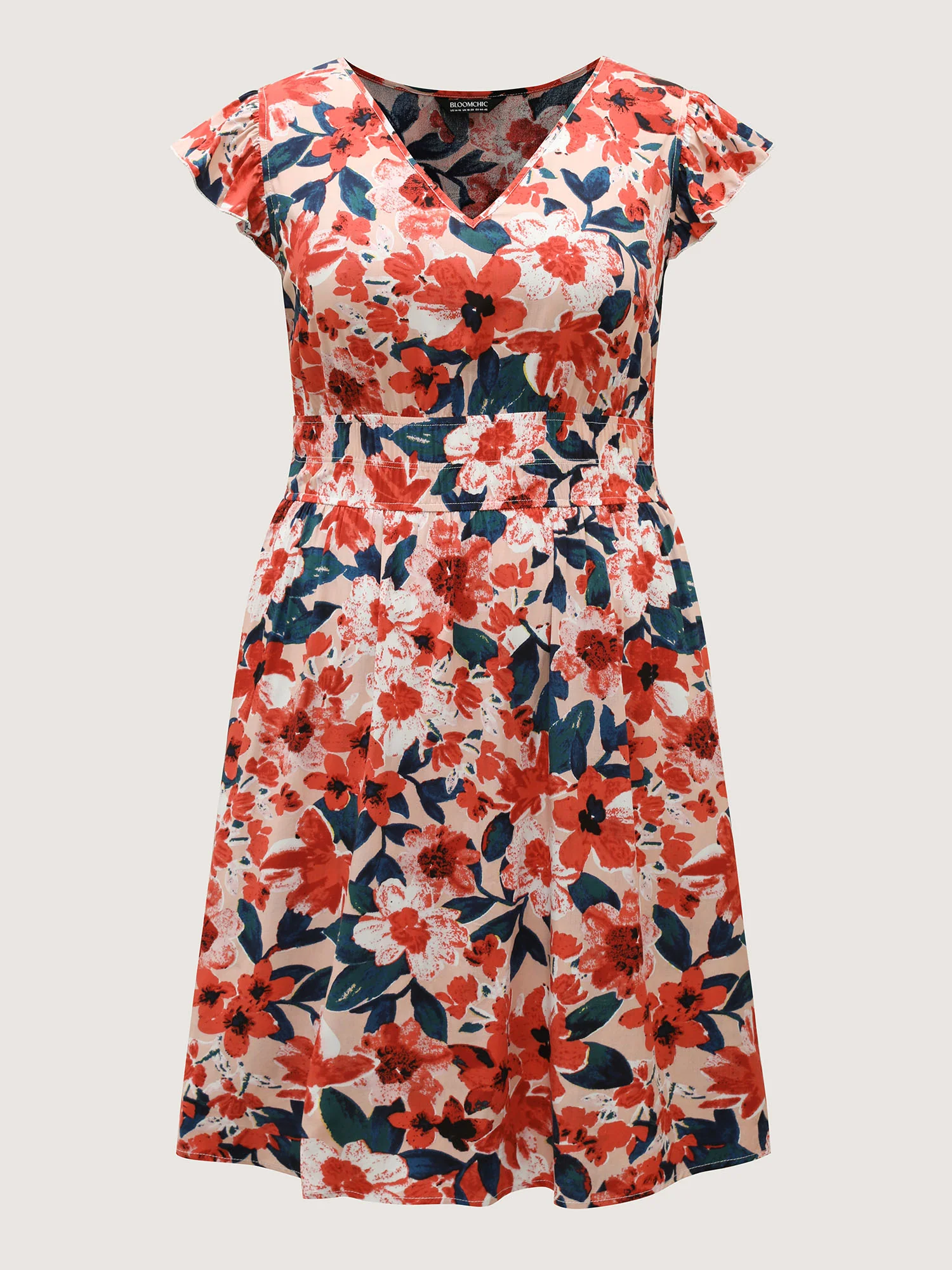 Floral Three-Layered Stretchy Waist Mini Dress - Image 7