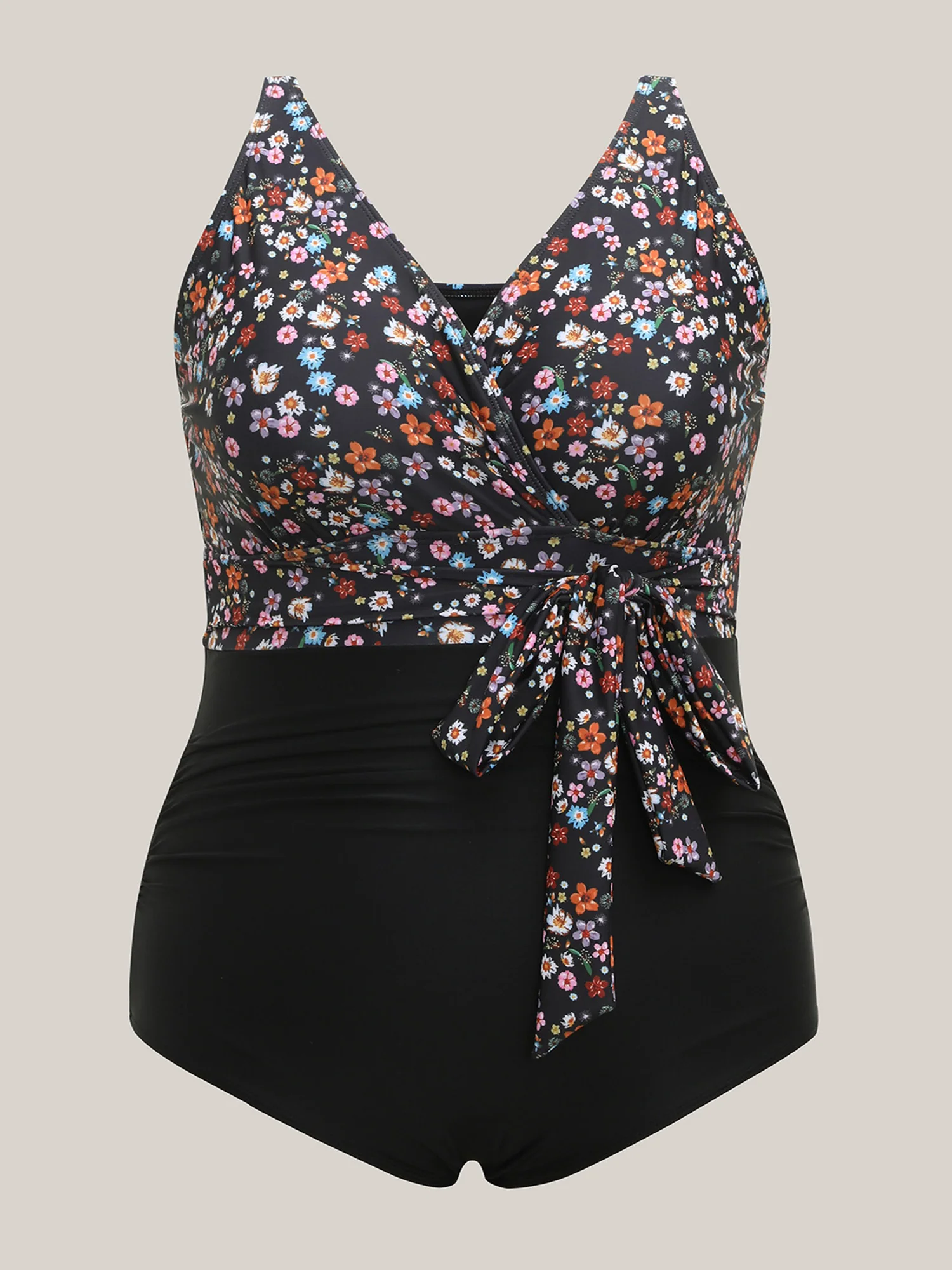 Floral Tied Waist Defining One-Piece Swimsuit - Image 5