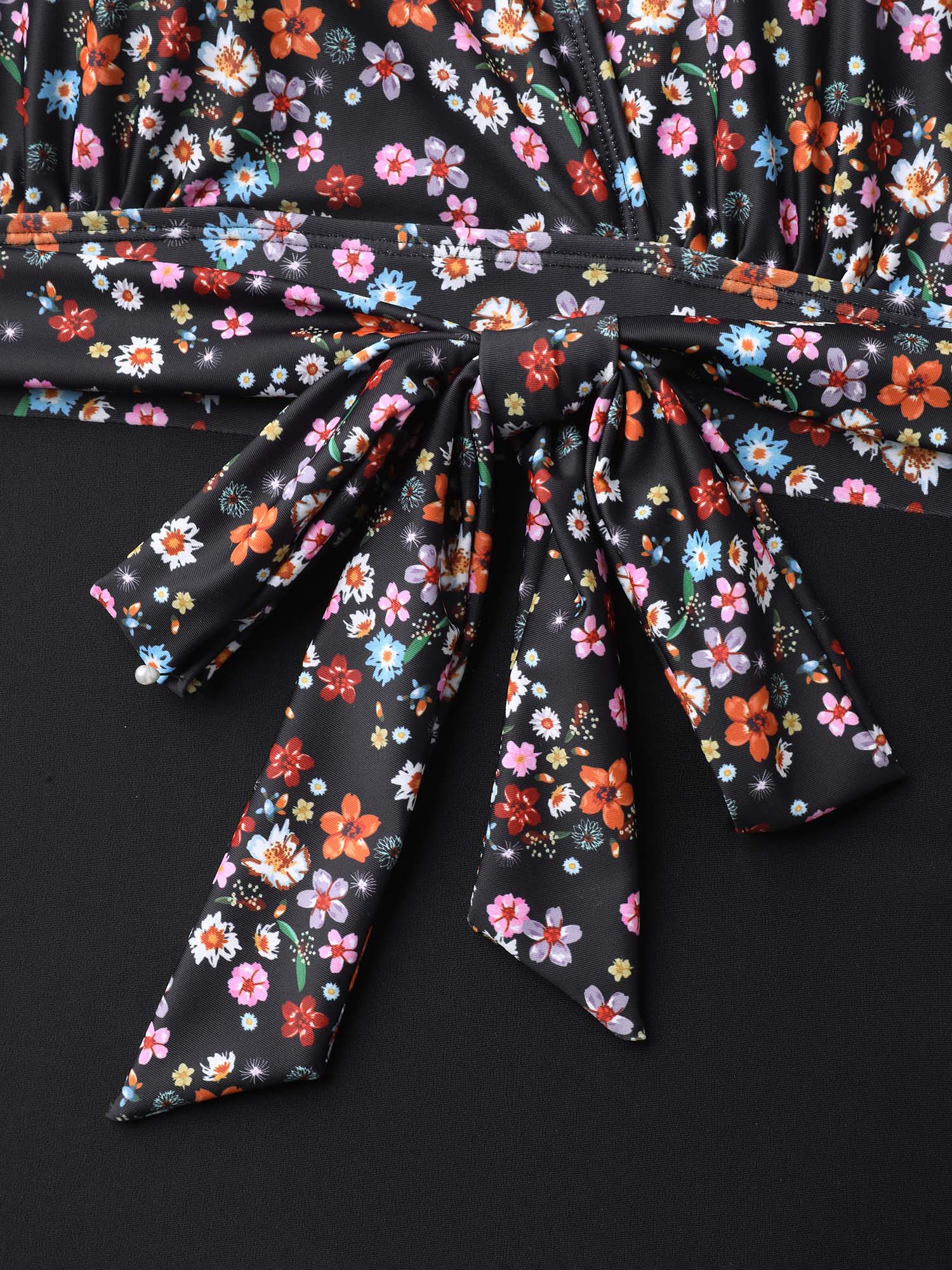 Floral Tied Waist Defining One-Piece Swimsuit - Image 6