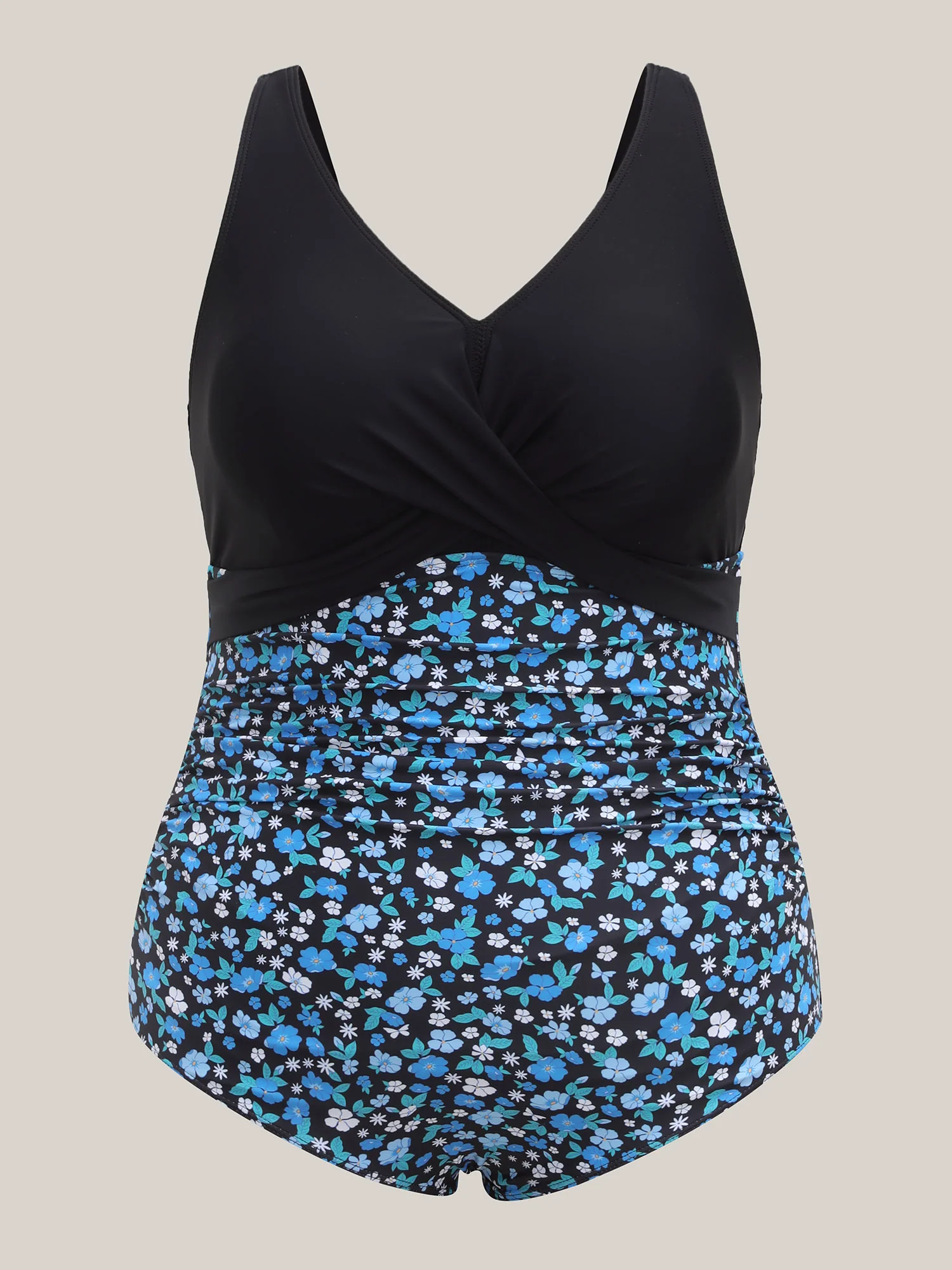 Floral Twist Contrast One-Piece Swimsuit - Image 7