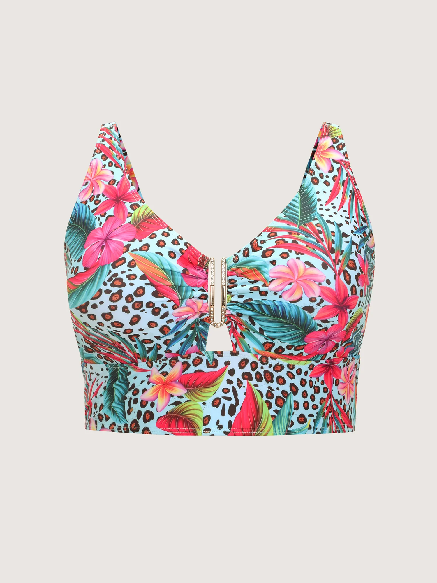 Floral Vibrance Cut-Out Bikini Top - Image 8